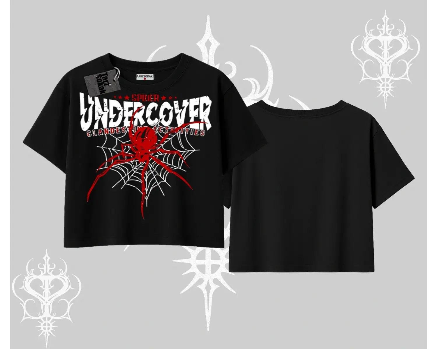Beyaz Crop Tişört Spider Undercover