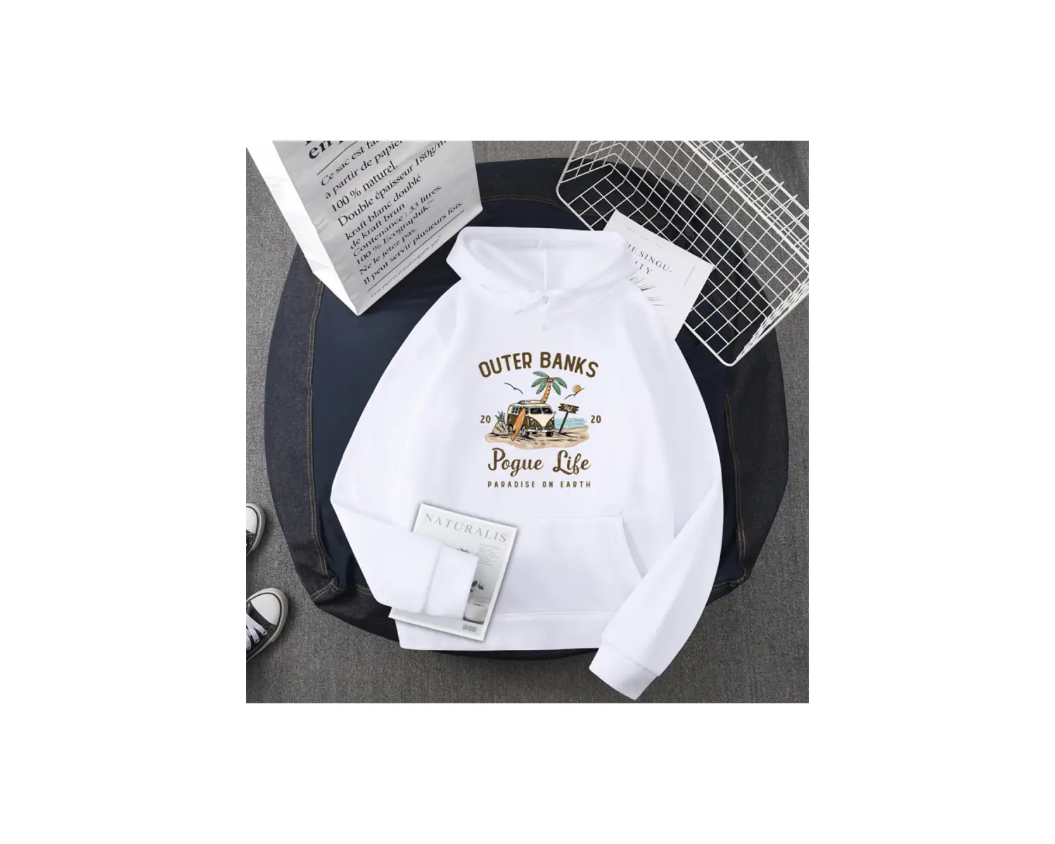 Beyaz Dış bankalar Pogue hayat grafik Hoody