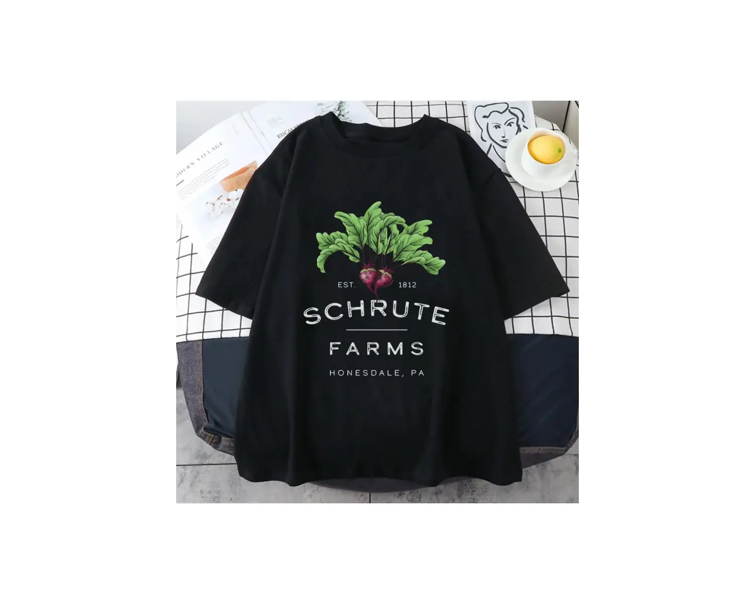 Beyaz Dwight Schrute Sebze Çiftliği Üst Yaz Olması Gereken Un