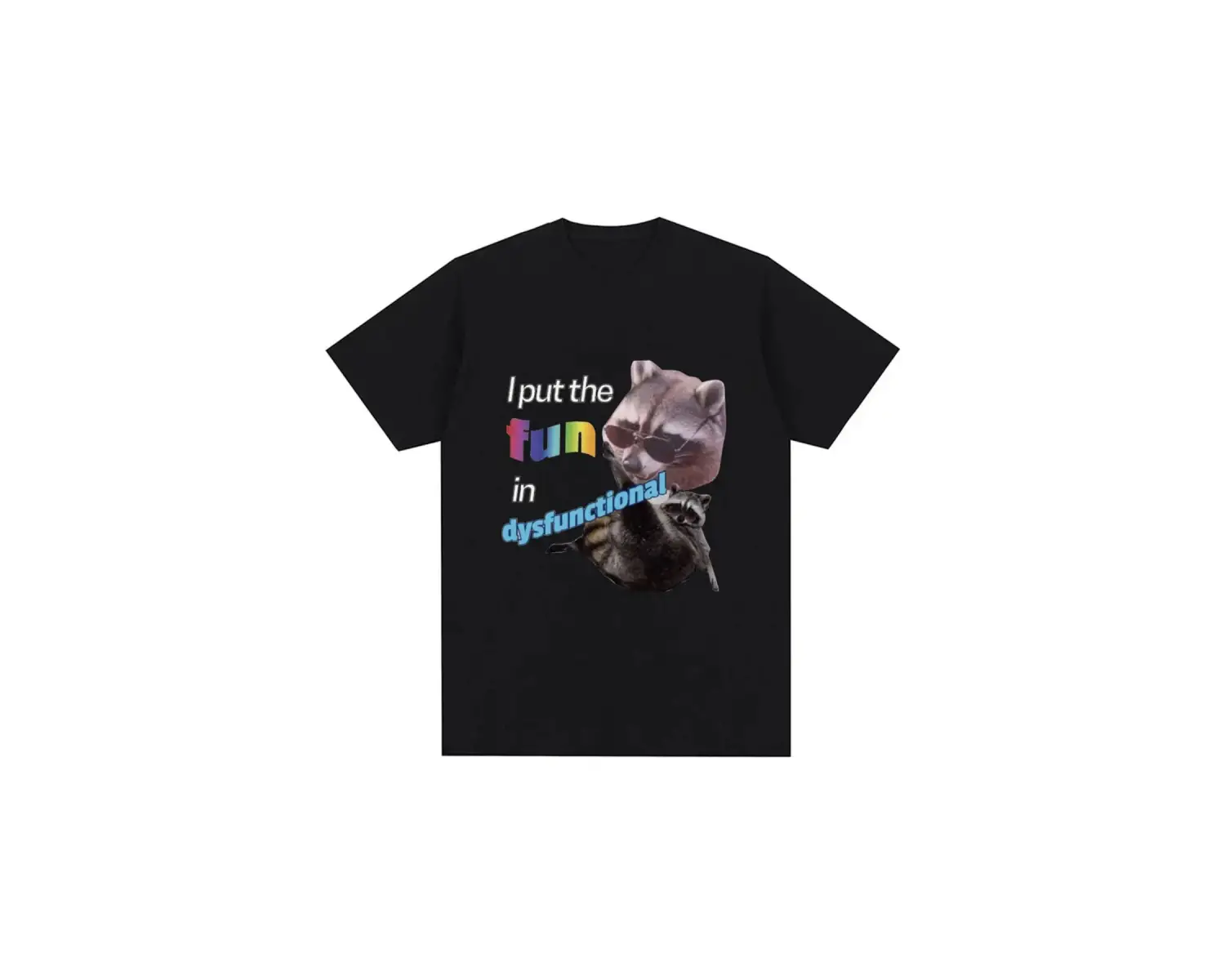 Beyaz Eğlenceli Kimliği Koymak Disfonksiyonel T Komik Rakun Memeler Vinta