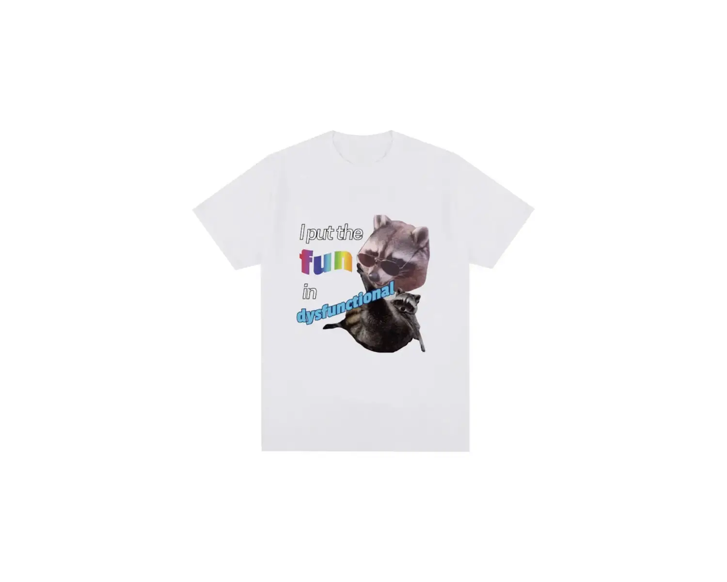 Beyaz Eğlenceli Kimliği Koymak Disfonksiyonel T Komik Rakun Memeler Vinta