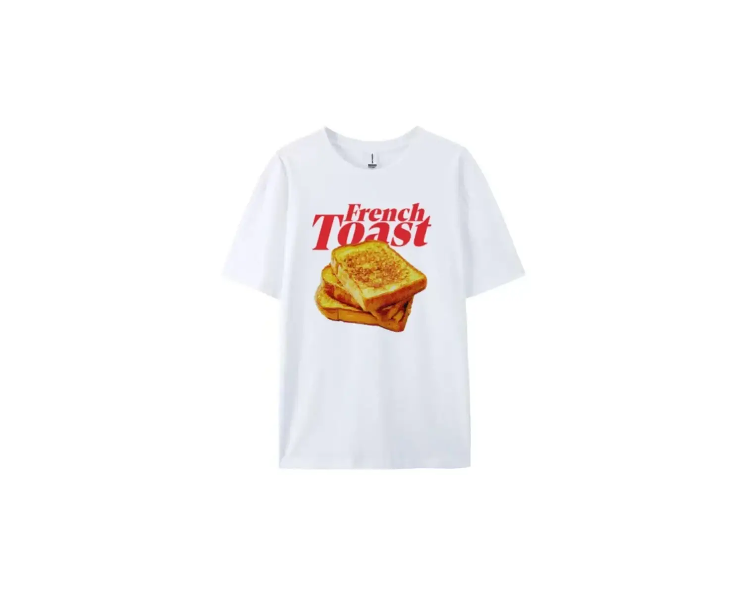Beyaz Fransız Tost Grafik Tees Retro Kahvaltı Estetik streetwear üstleri Sevimli Foodie Göm