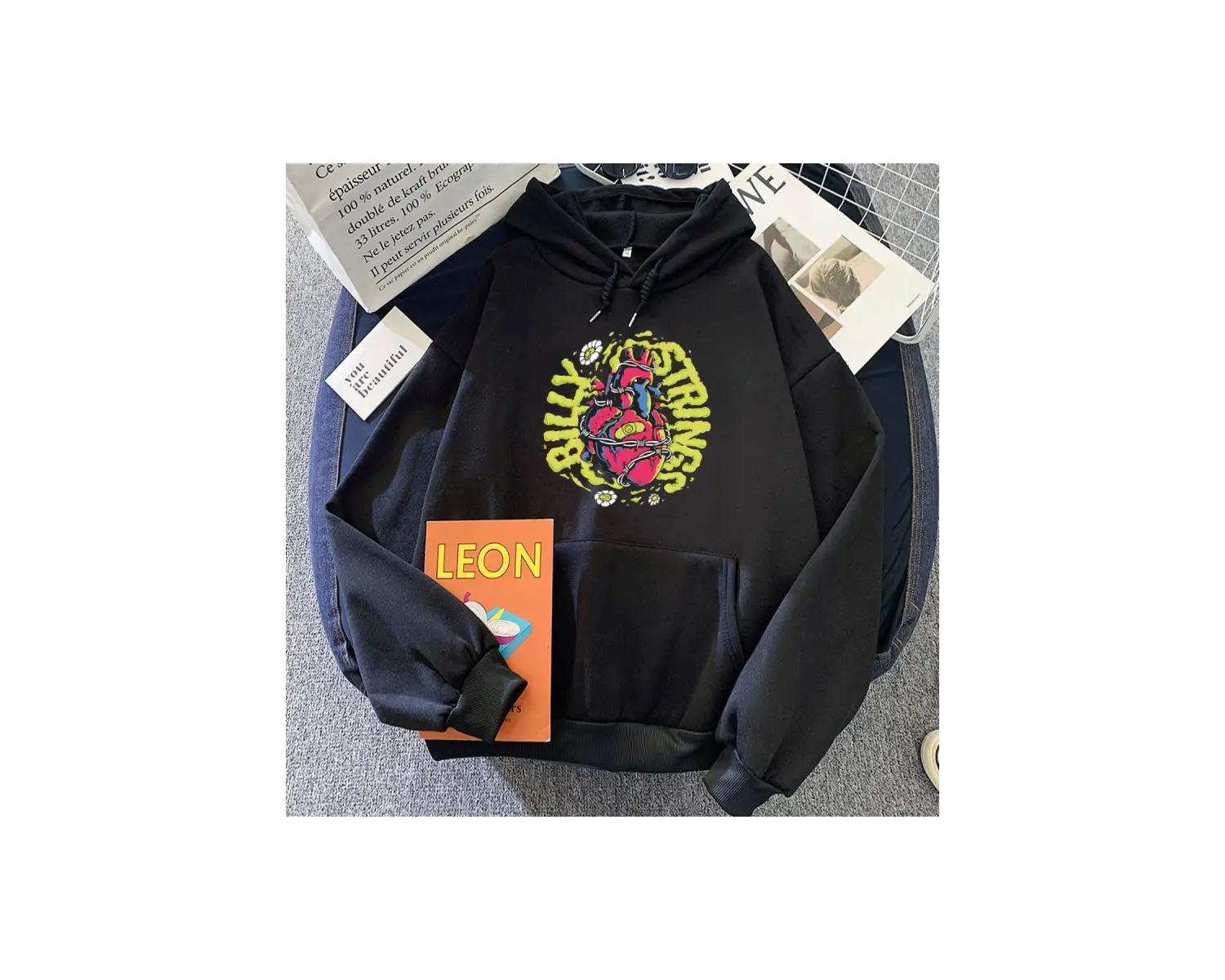 Beyaz Funny Graphic Clothes Singer Billy Strings Fall Tour Hoodies Hooded Warm Long Sleeve Swe