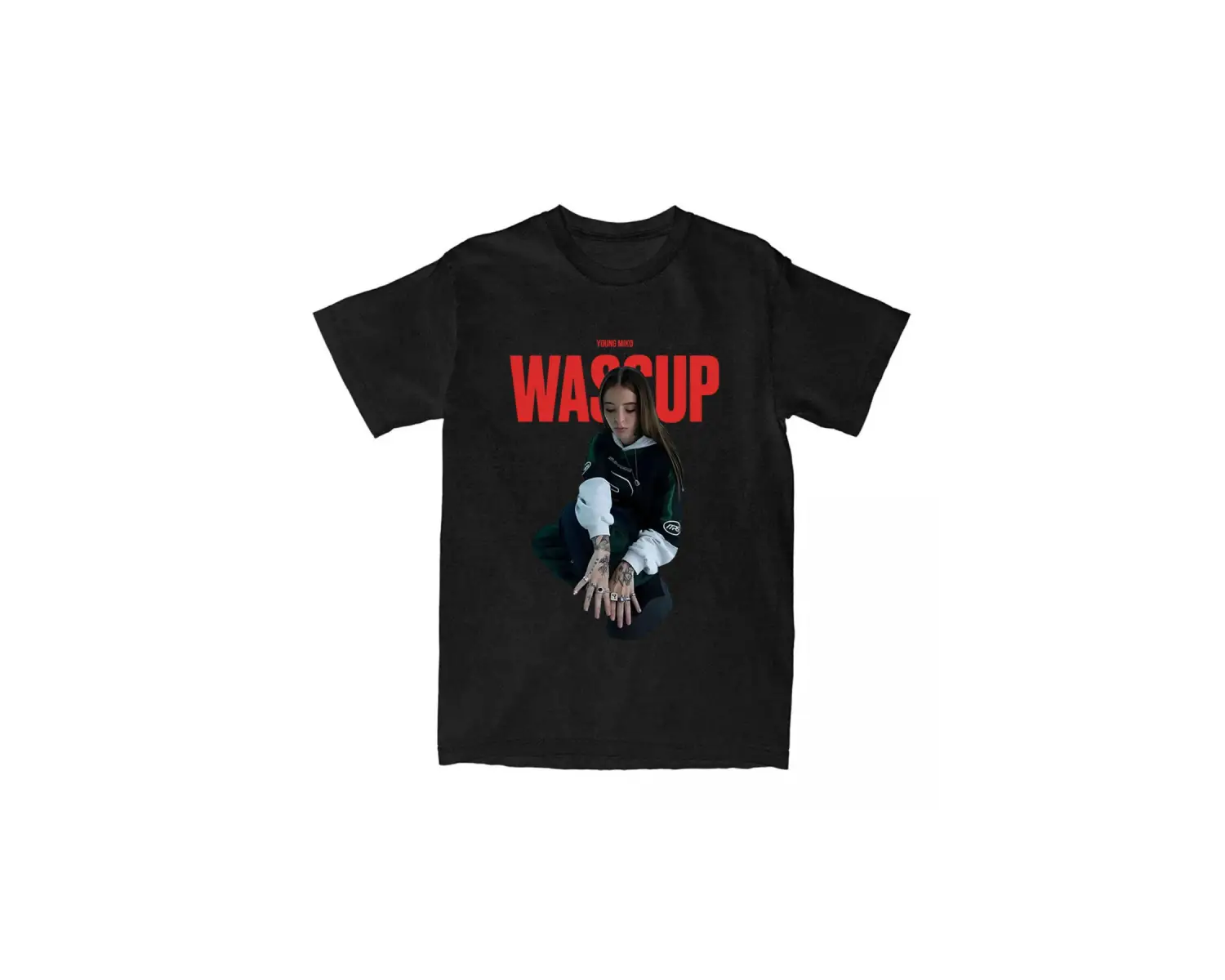 Beyaz Genç Miko WASSUP Tek leri Şarkıcı Grafik Baskı T G