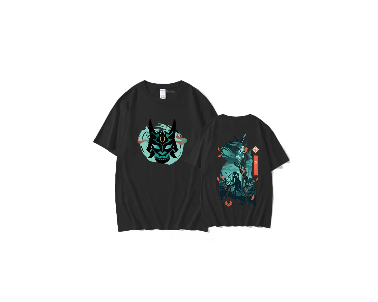 Beyaz Genshin Impact Xiao Serin Baskılar Hip Hop Siyah Streetweed PunkTees