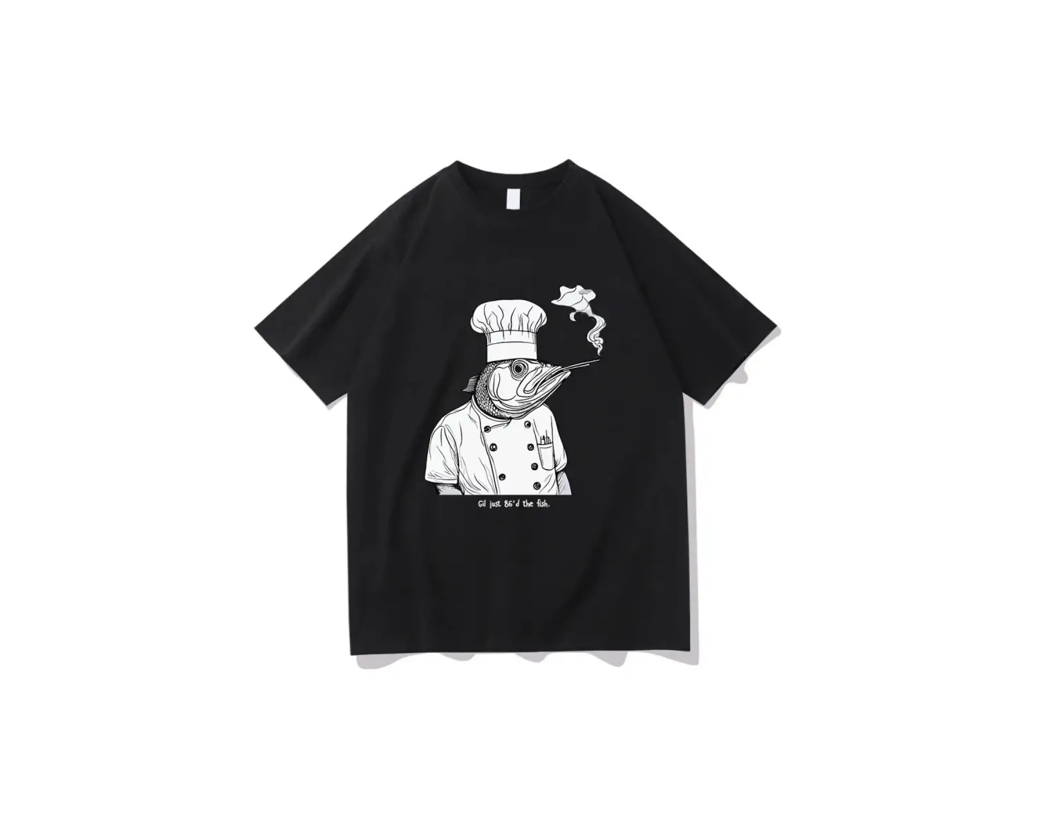 Beyaz Gil Sadece 86d Balık Tshirt Ahtapot Şef Komik/ Harajuku Yaz Üstleri U