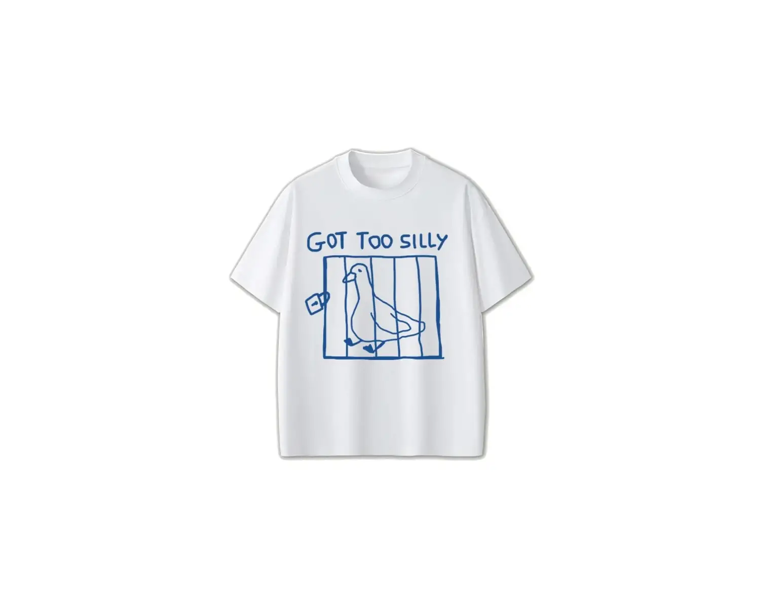 Beyaz Got Too Aptal Kaz Komik Meme Grafik Vintage Streetweed