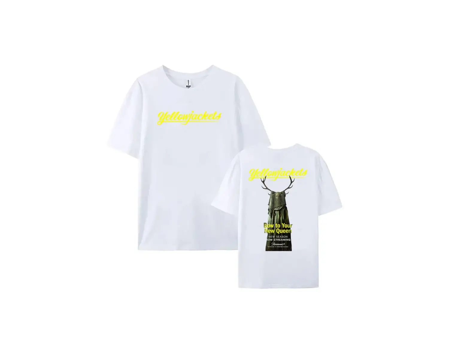 Beyaz Grafik TV Dizisi Yellowjackets baskılı Yaz Tees Hip Hop Unisex