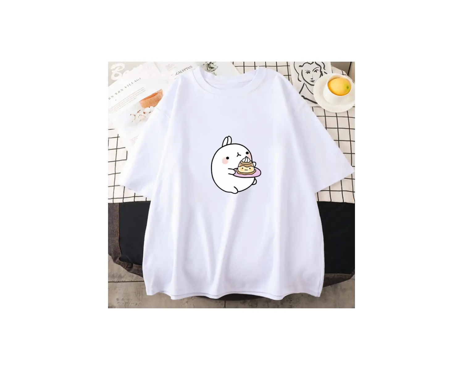 Beyaz Harajuku Anime Kawaii lu Harajuku Streetwear Y2k