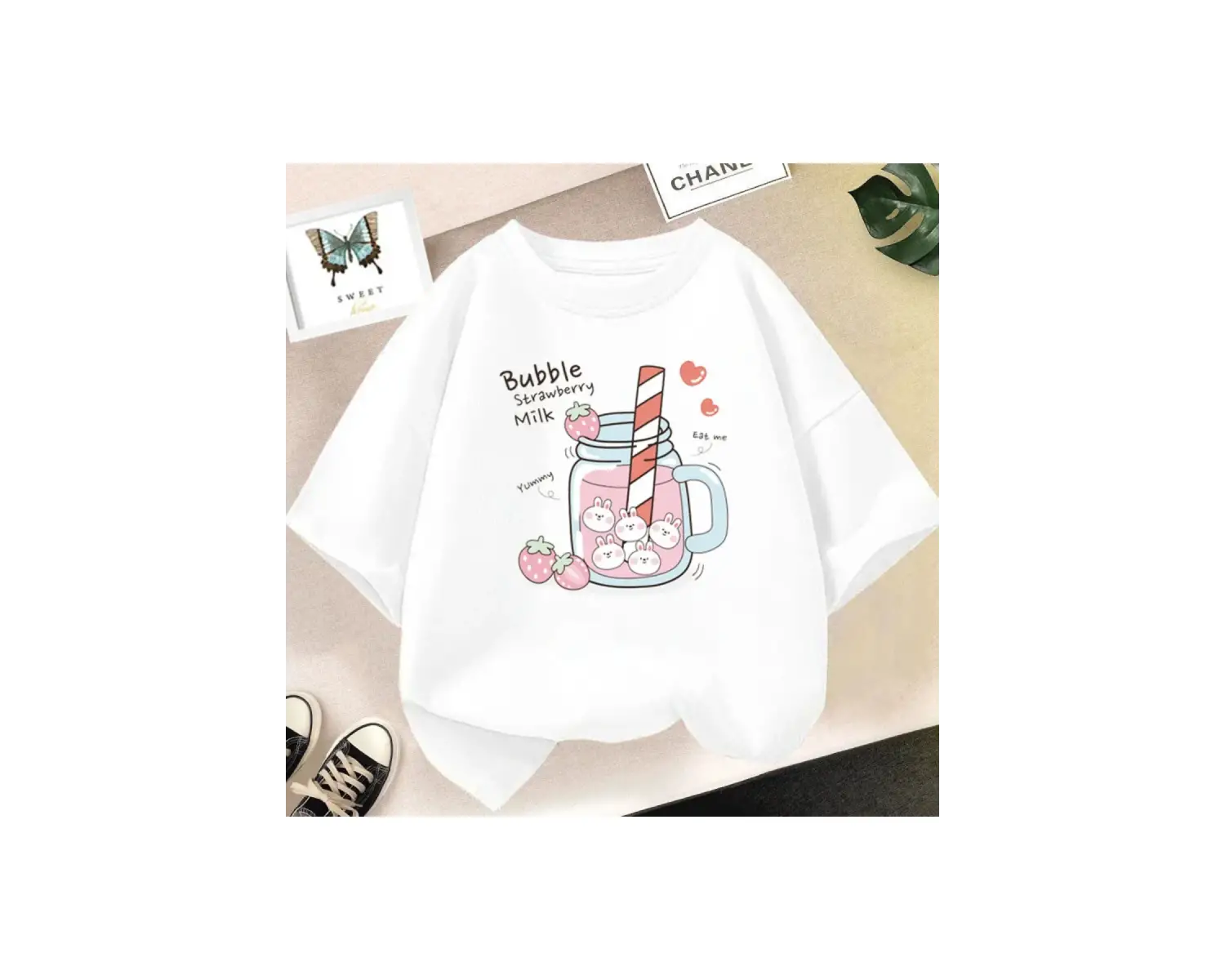 Beyaz Harajuku Japon Kanji Baskı TShirt Yaz Tees Tops Hip Hop str