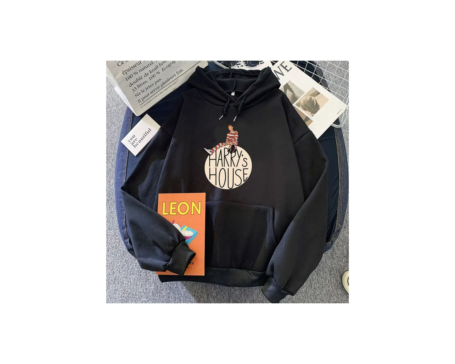 Beyaz Harrys Evi Hoodies Yeni Harajuku Kore Tarzı Unisex Özellar