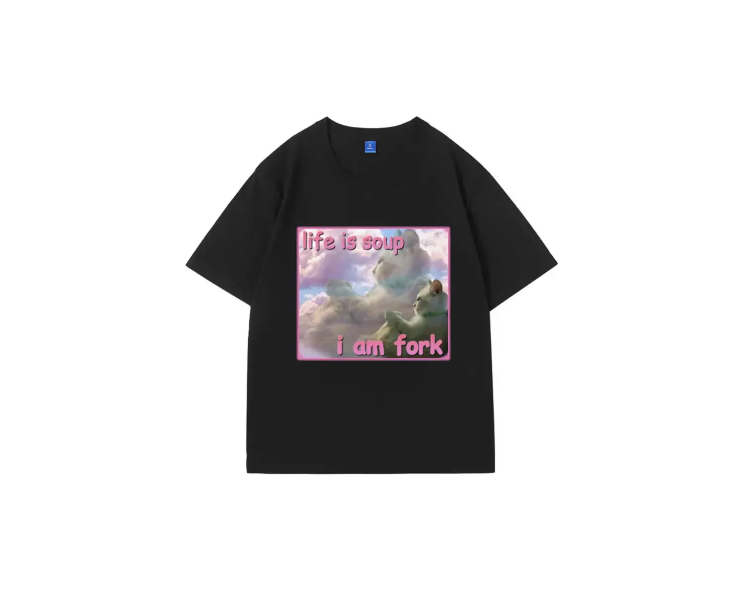 Beyaz Hayat Çorbası L Am Çatal Komik Kedi Meme Giydirin Goofy Ahh Kediler Ret