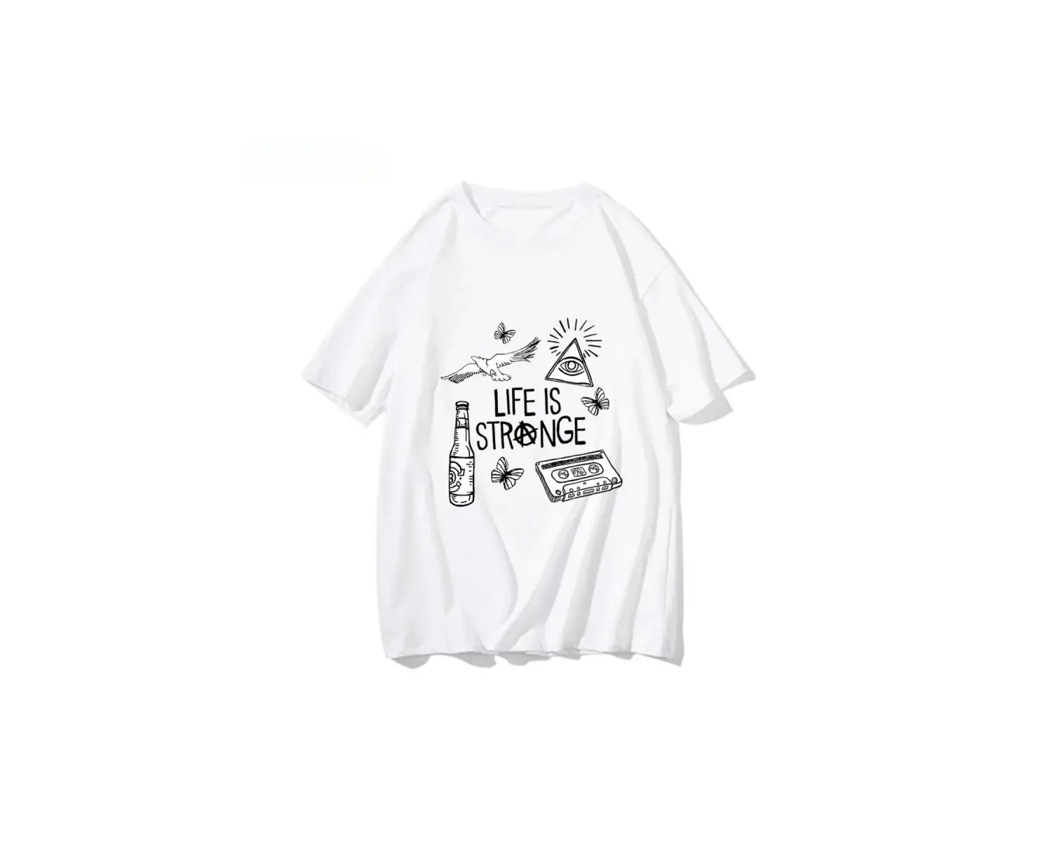 Beyaz Hayat Garip Harajuku Anime Sevimli Manga/komik Tshirt Funko Pop