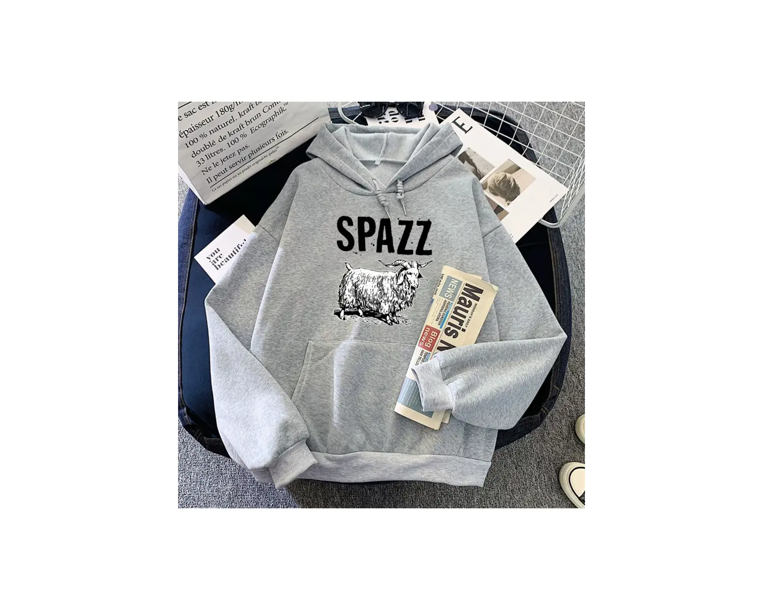 Beyaz Hip Hop Rock Band SPAZZ Hoodies lar için deras Para Mujer grafik