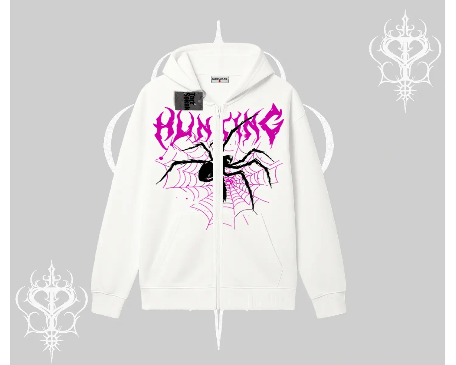 Beyaz Hırka Sweatshirt Autumn Spider