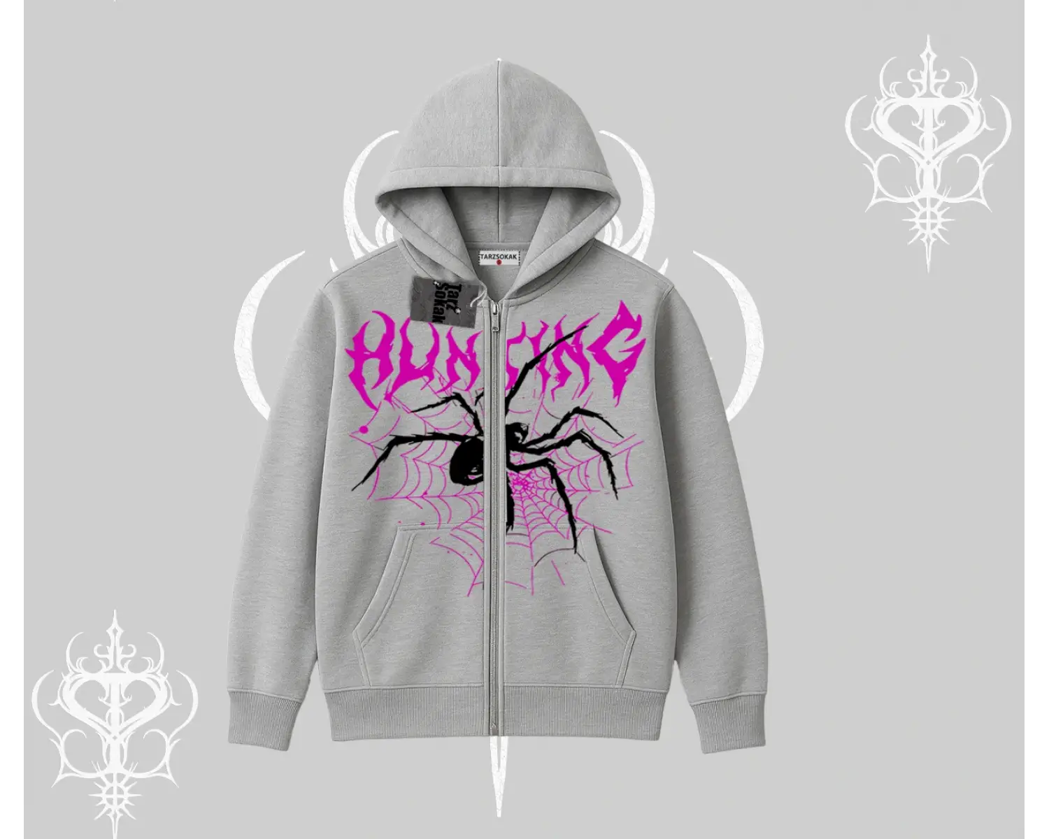 Beyaz Hırka Sweatshirt Autumn Spider