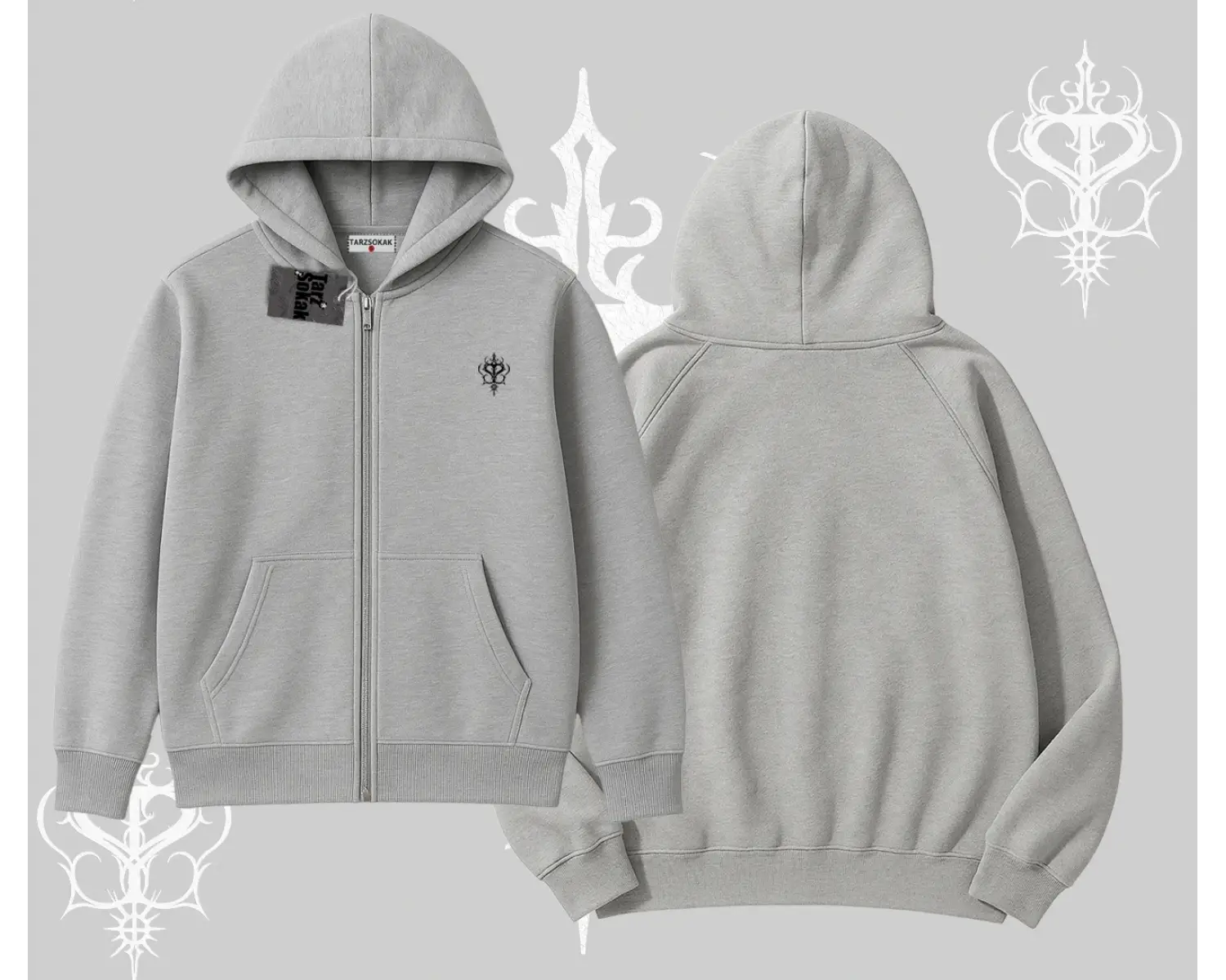 Beyaz Hırka Sweatshirt Özel logolu