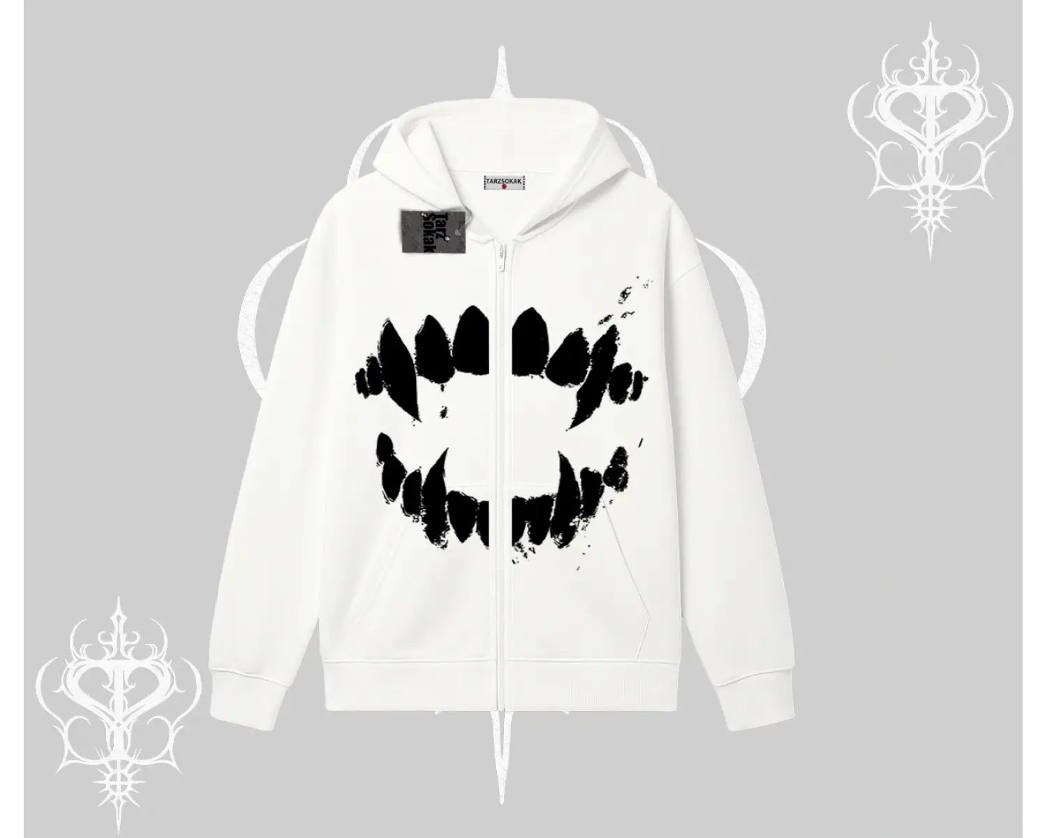 Beyaz Hırka Sweatshirt Vampir Dış