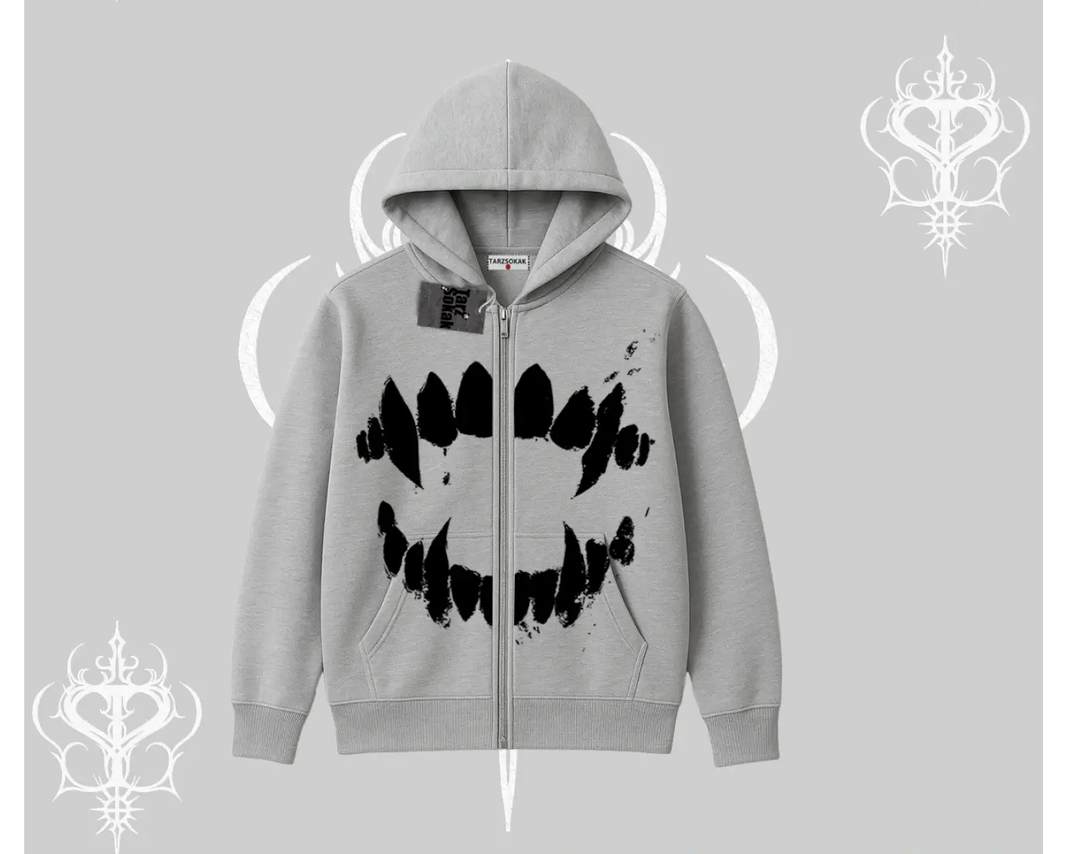 Beyaz Hırka Sweatshirt Vampir Dış