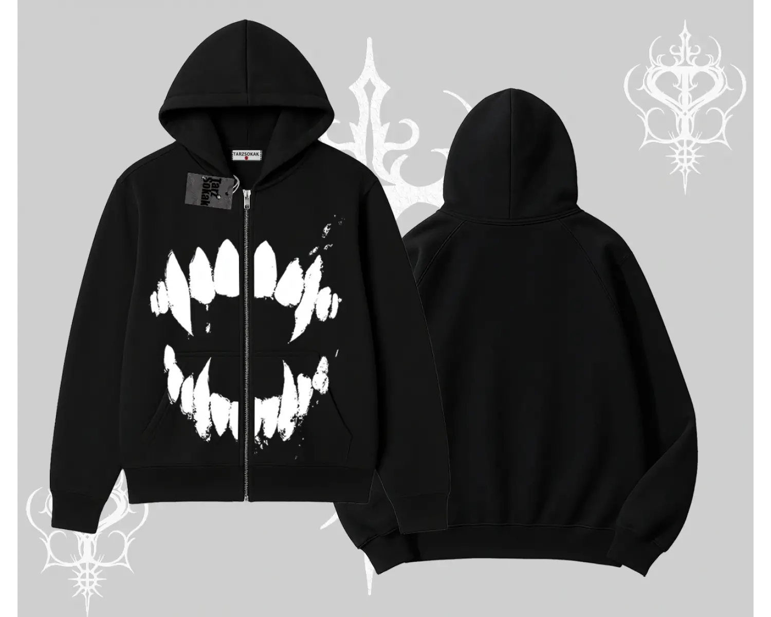 Beyaz Hırka Sweatshirt Vampir Dış