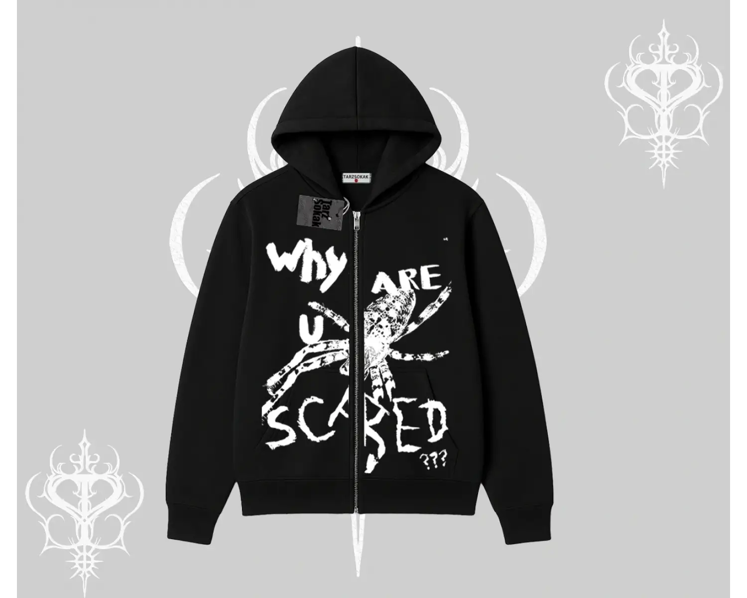 Beyaz Hırka Sweatshirt Why are u Scared