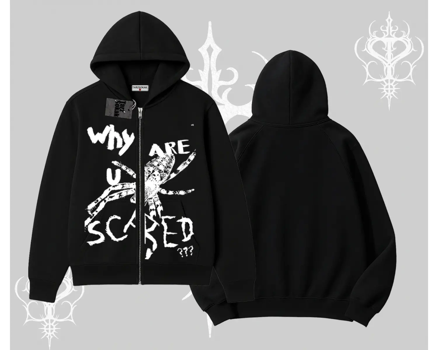 Beyaz Hırka Sweatshirt Why are u Scared