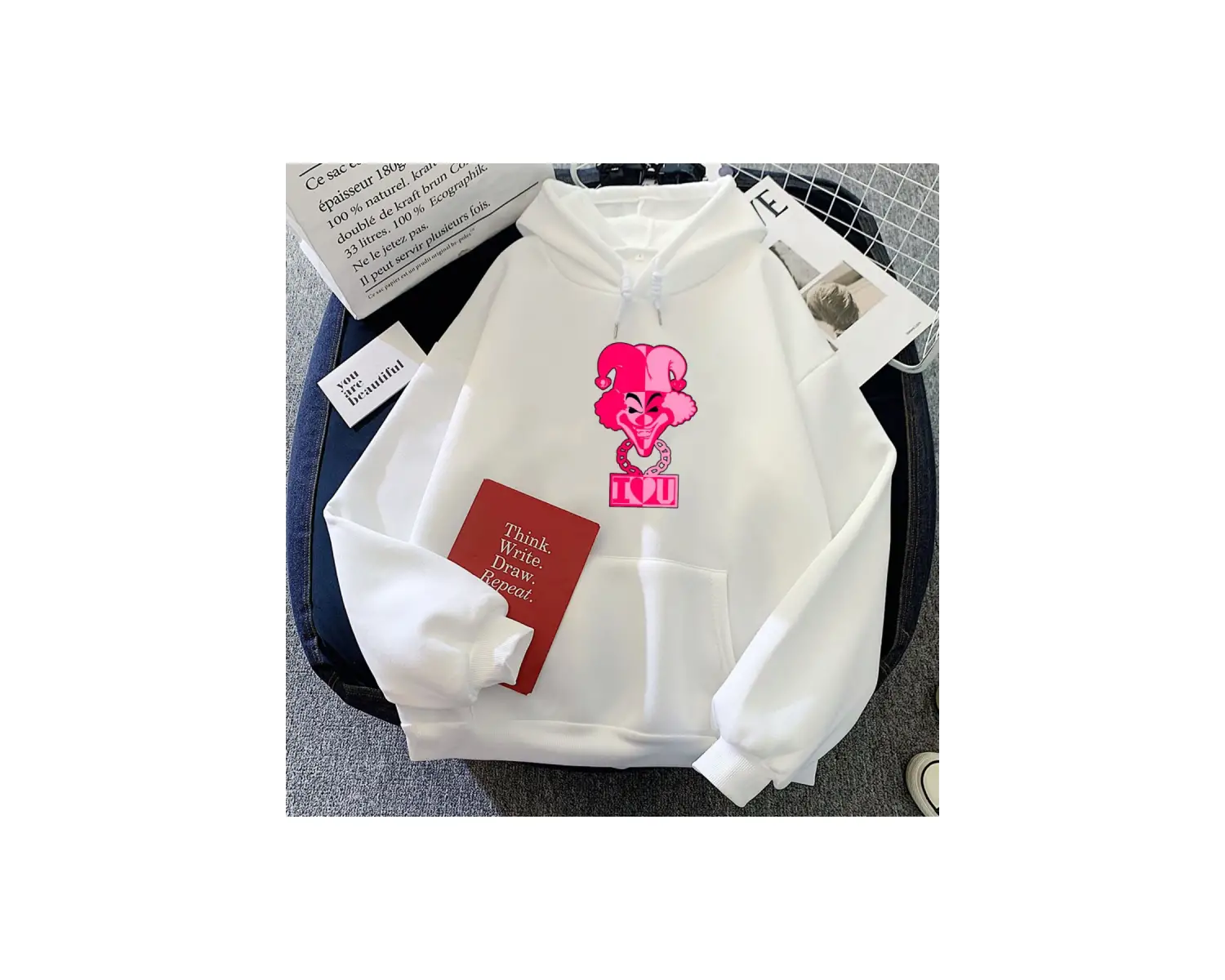 Beyaz Insanee palyaço Posse yeni Fashionrend komik lar Hoodies Unisex Hoody sıcak l