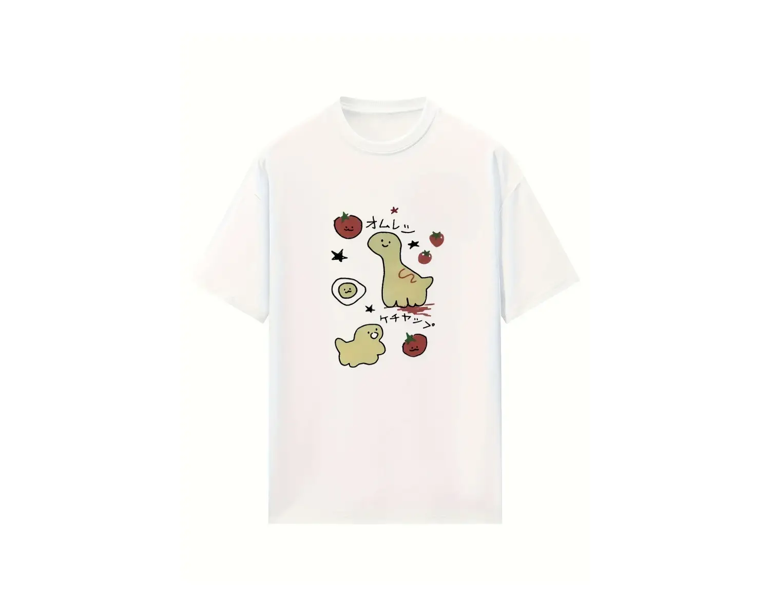 Beyaz İtalyan Domates askı Sevimli Tee Ek