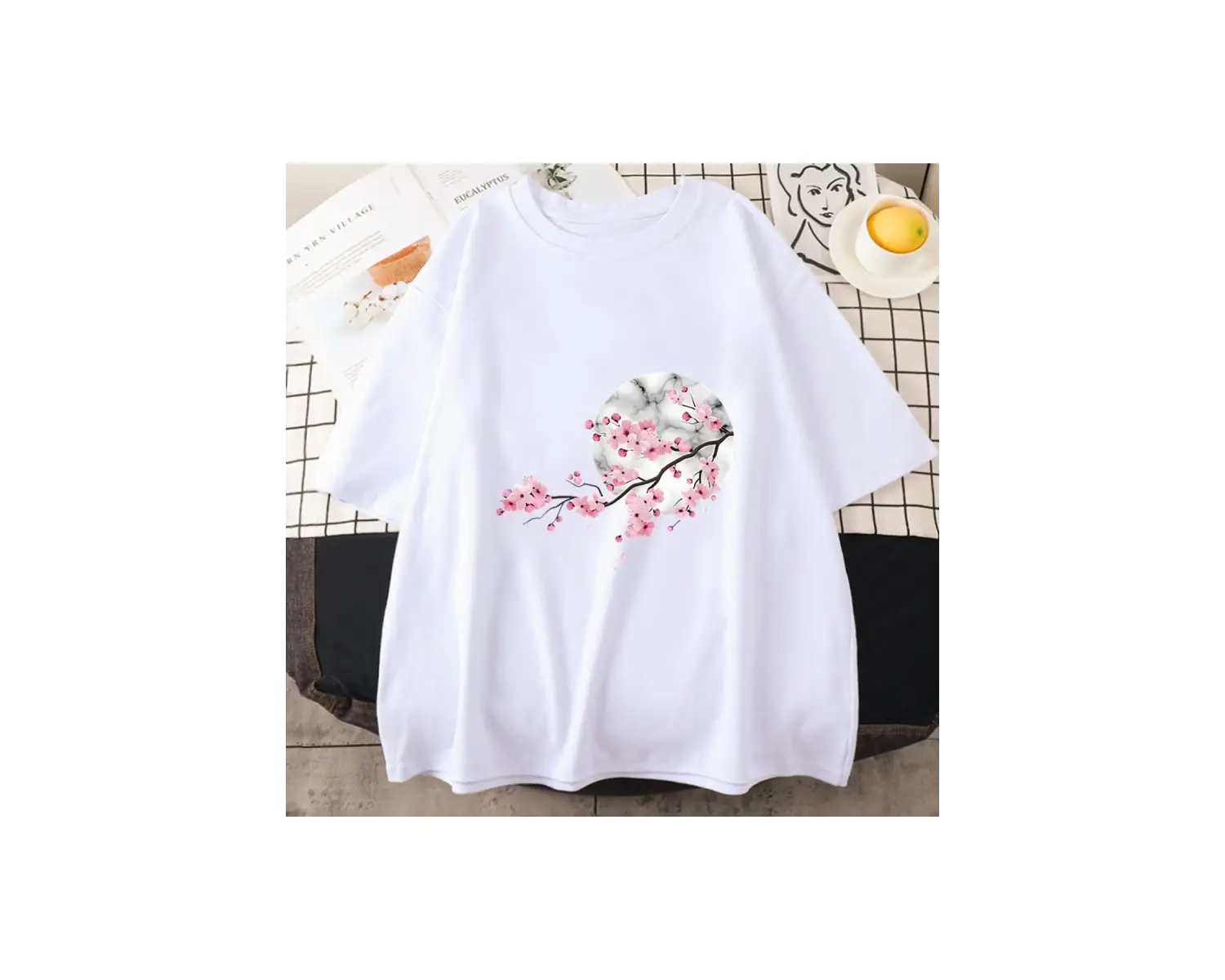 Beyaz Japon Sakura leri Yaz Orijinal Baskı Anime Karikatür İkincil ler ve Kad