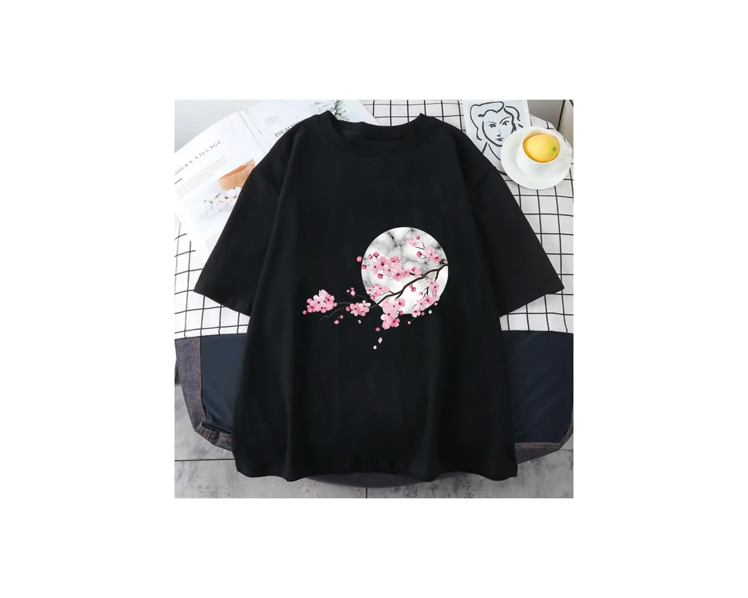 Beyaz Japon Sakura leri Yaz Orijinal Baskı Anime Karikatür İkincil ler ve Kad