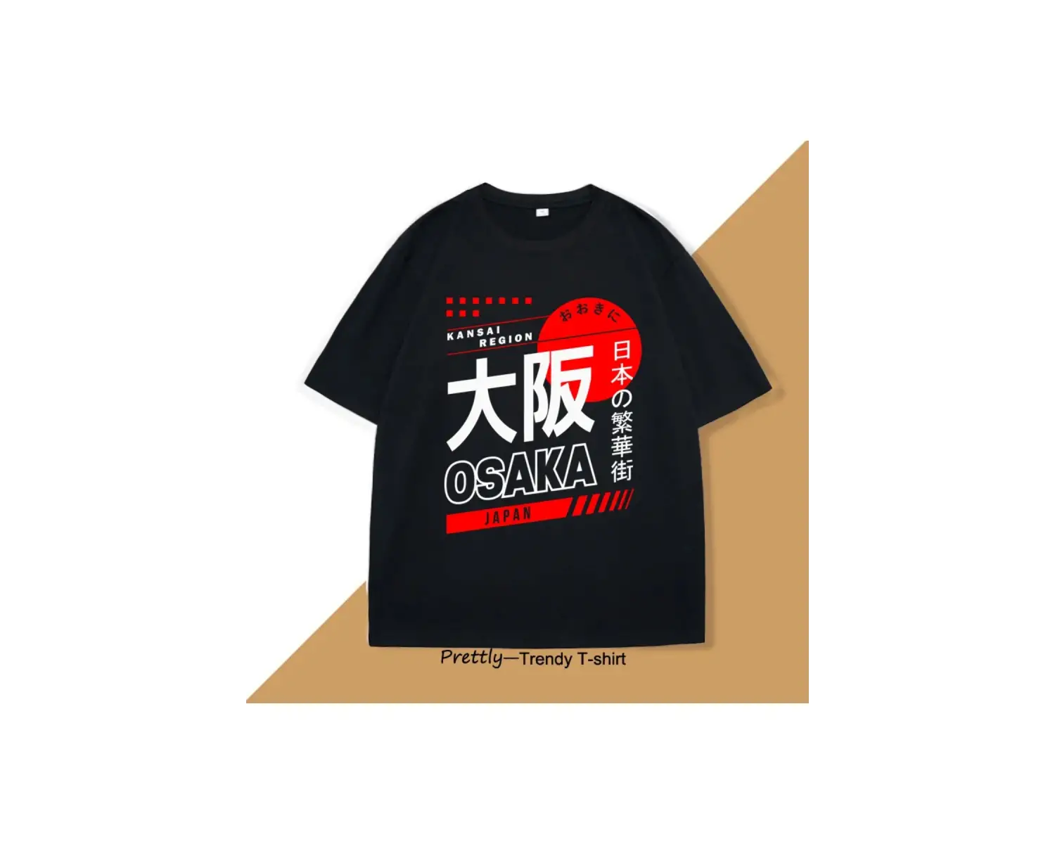 Beyaz Japon Tarzı Osaka Vintage Sokak Grafik Harajuku a