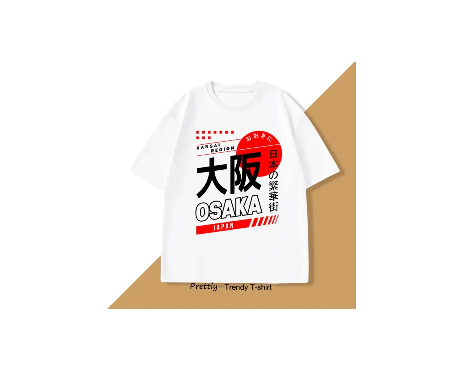 Beyaz Japon Tarzı Osaka Vintage Sokak Grafik Harajuku a