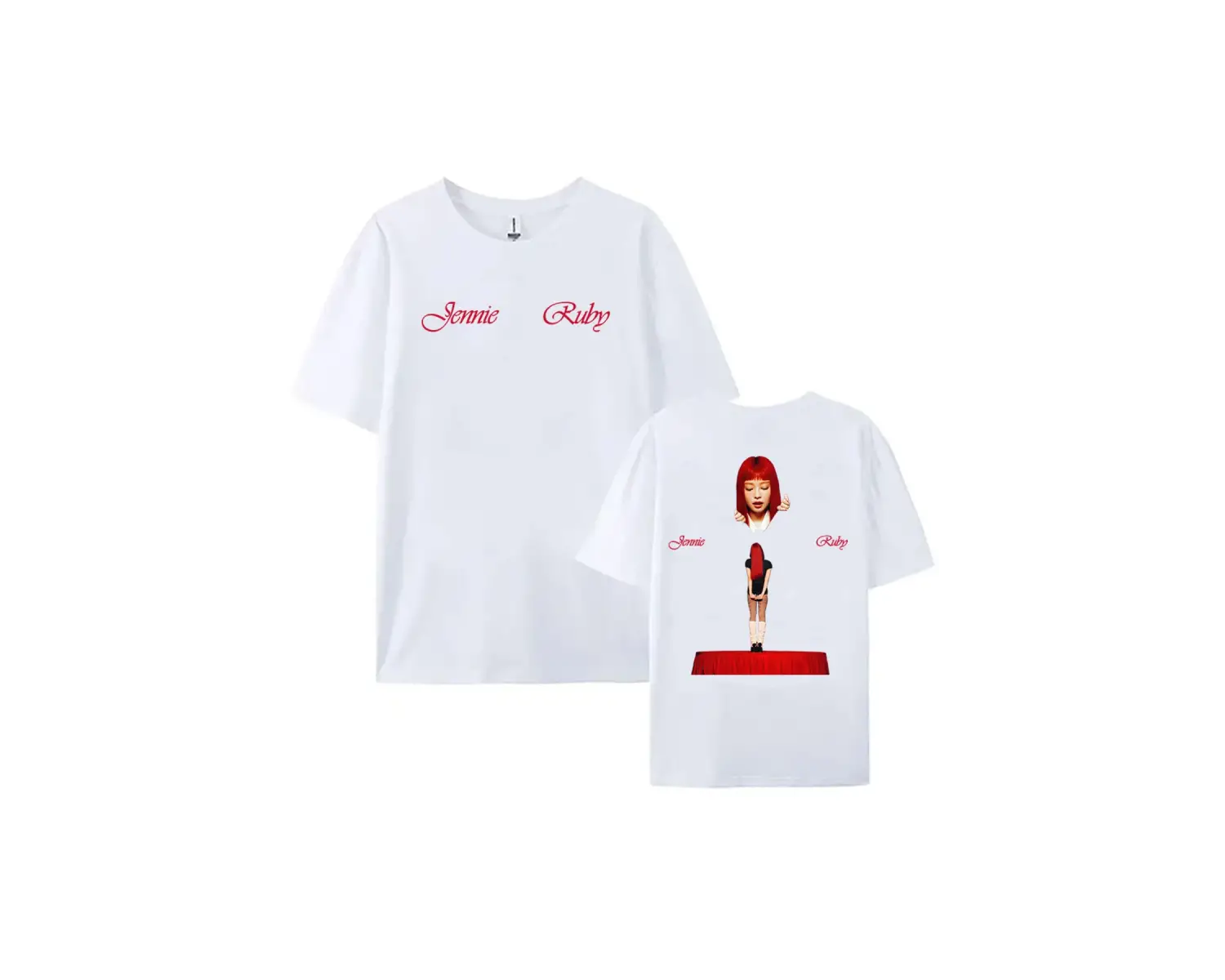 Beyaz Jennie Ruby 1st Studio Albümü Ürün Tshirt Kim Mantra Jennie li Gev