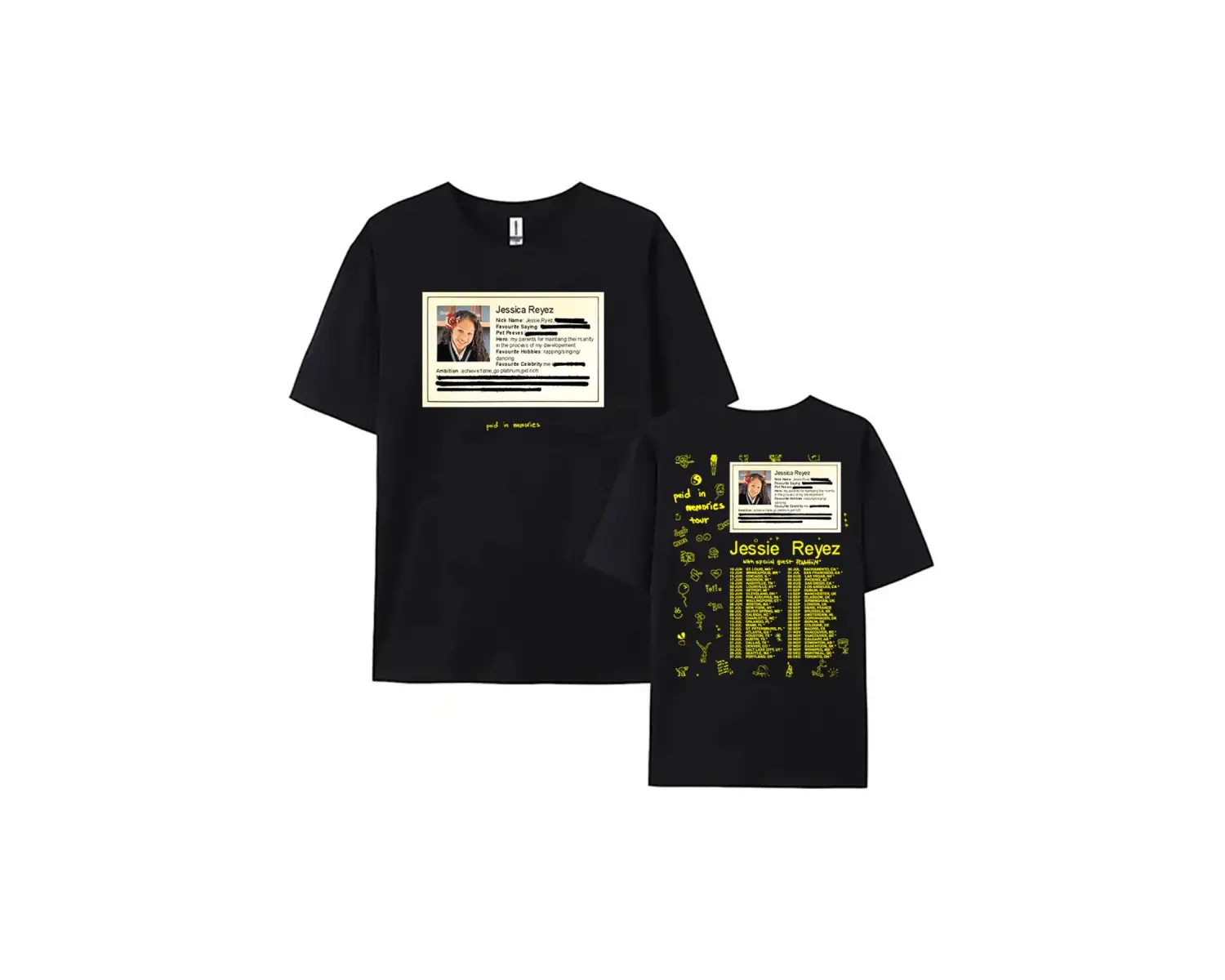 Beyaz JESSIE REYEZ ANILARDA ÖDEME Tur leri Yeni Albüm baskılı /Erkek Y