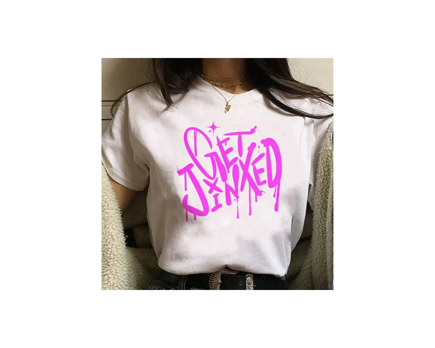 Beyaz Jinx Arcane Maymun Anime Cosplay Tees Unisex Grunge Estetik Ka