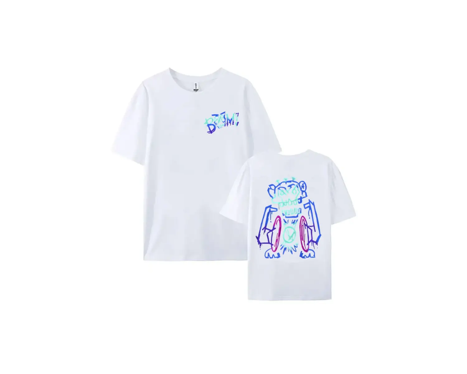 Beyaz Jinx Arcane Maymun Boom baskılı lu leri Grafik baskı