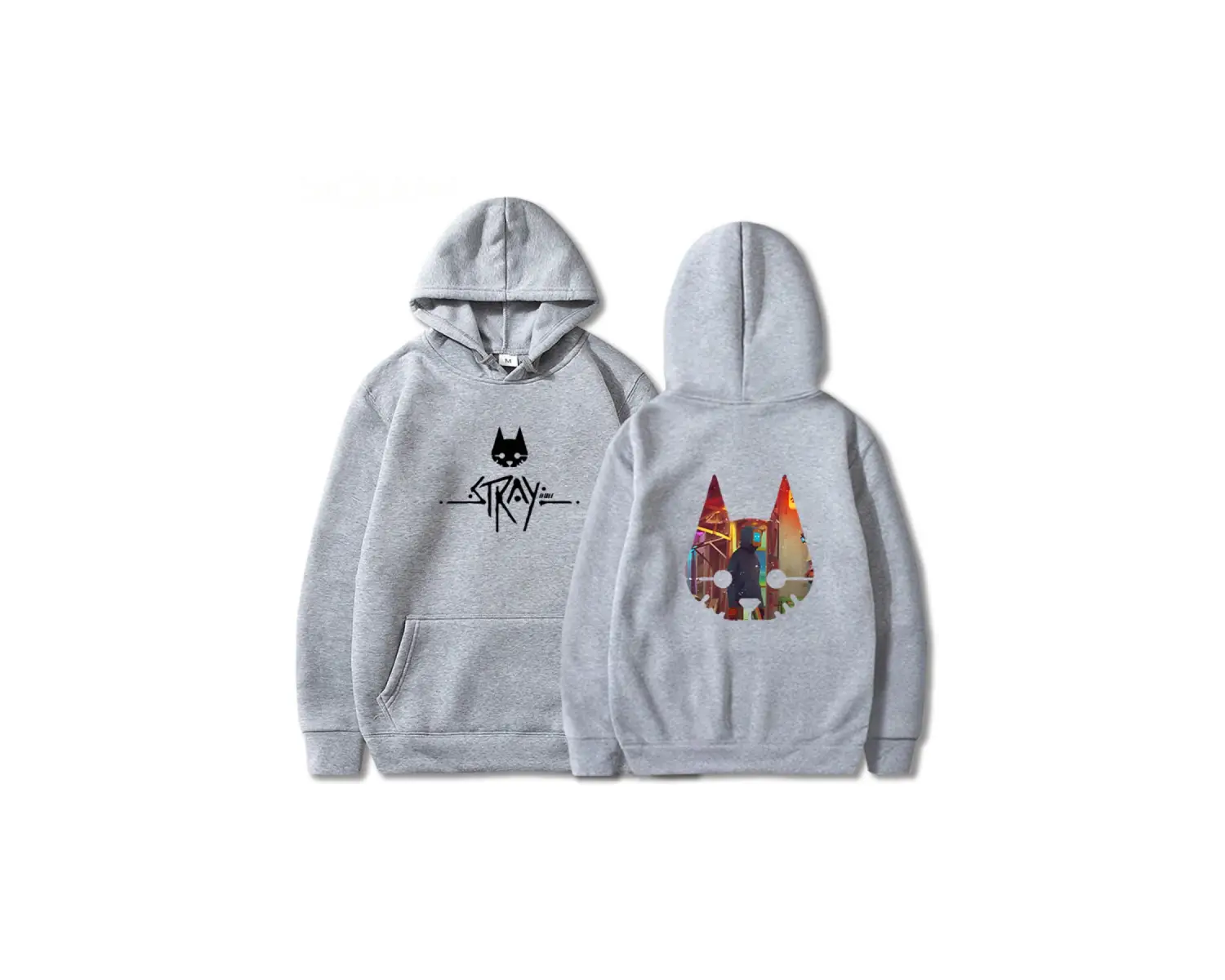 Beyaz Kaçak Oyun Kedi Anime Hoodie Sıcak Oyuni Büyük Boy Ti