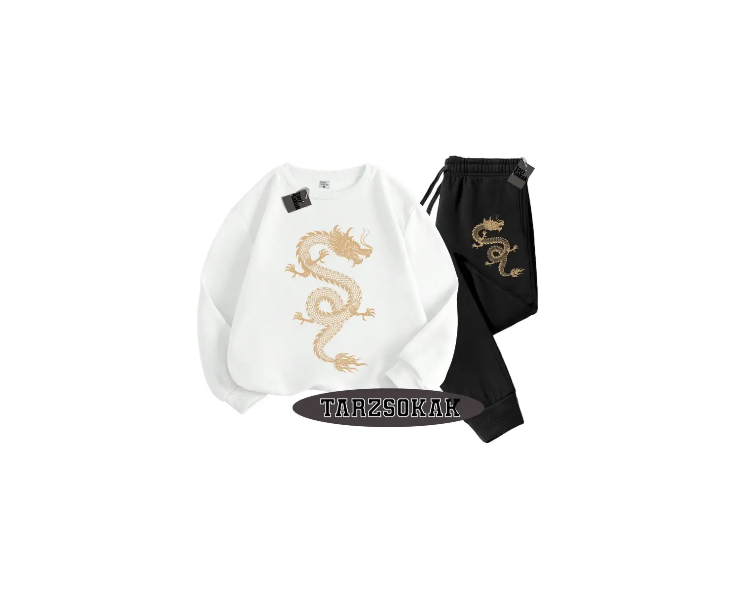 Beyaz Kapşonlu Ejderha Detaylı ikili TAKIM