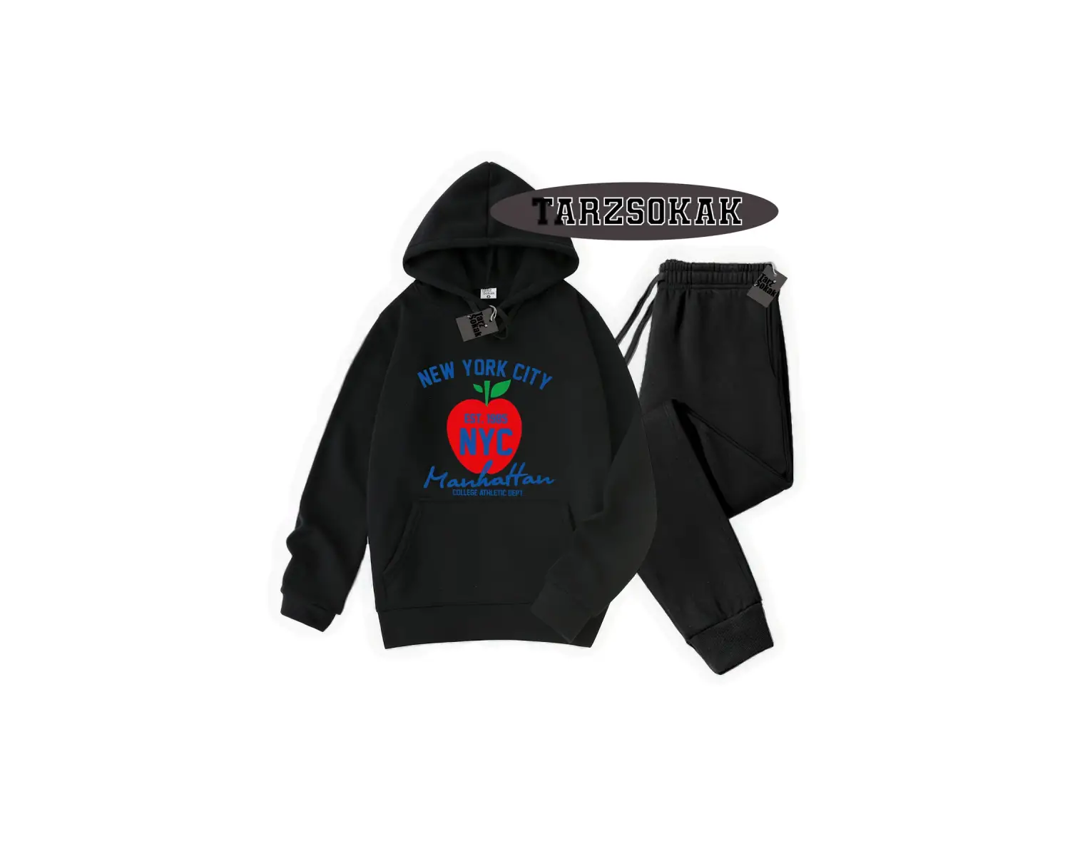 Beyaz Kapşonlu Nyces Detaylı ikili TAKIM