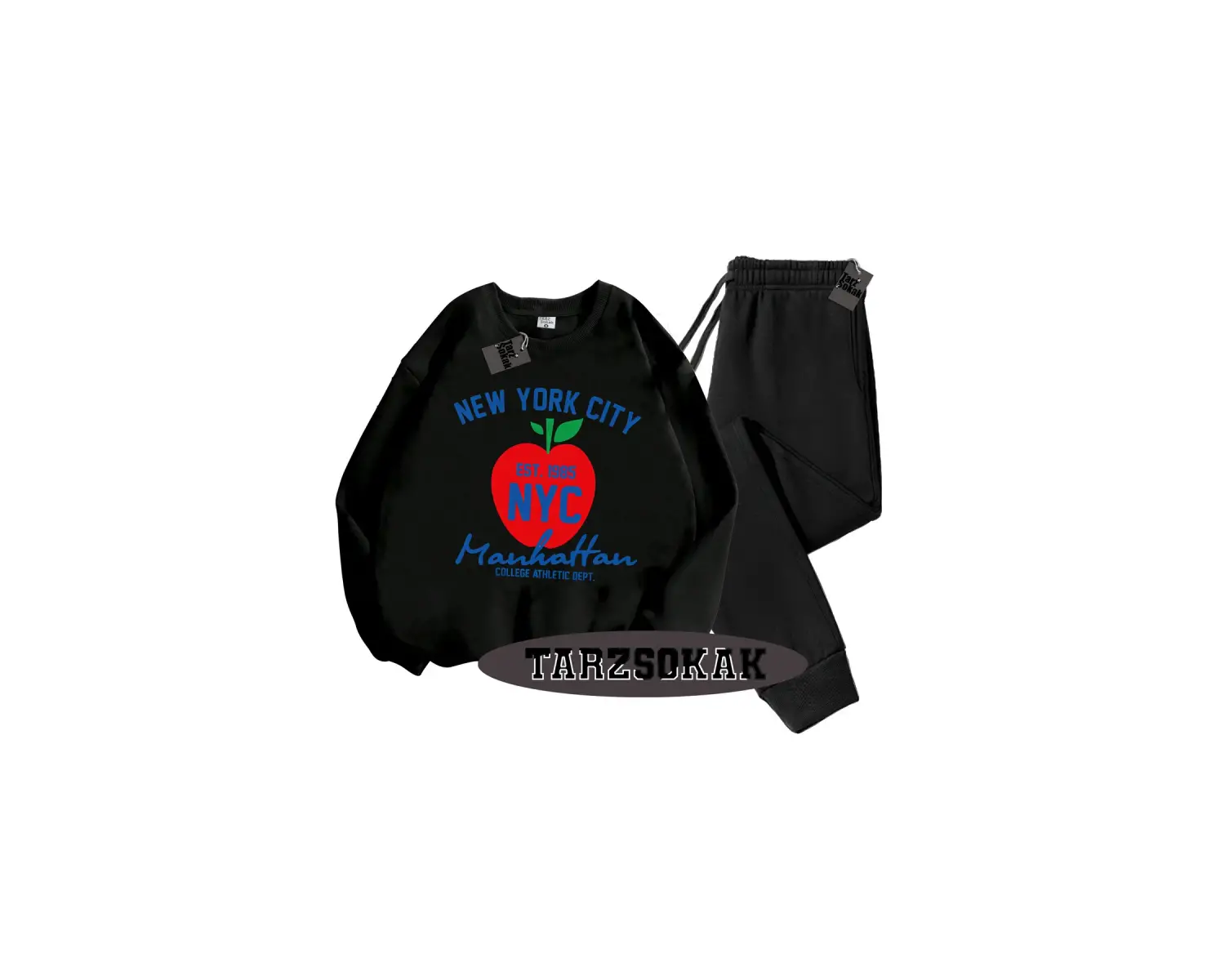 Beyaz Kapşonlu Nyces Detaylı ikili TAKIM