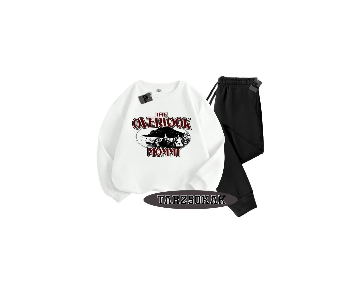 Beyaz Kapşonlu Overlook Detaylı ikili TAKIM