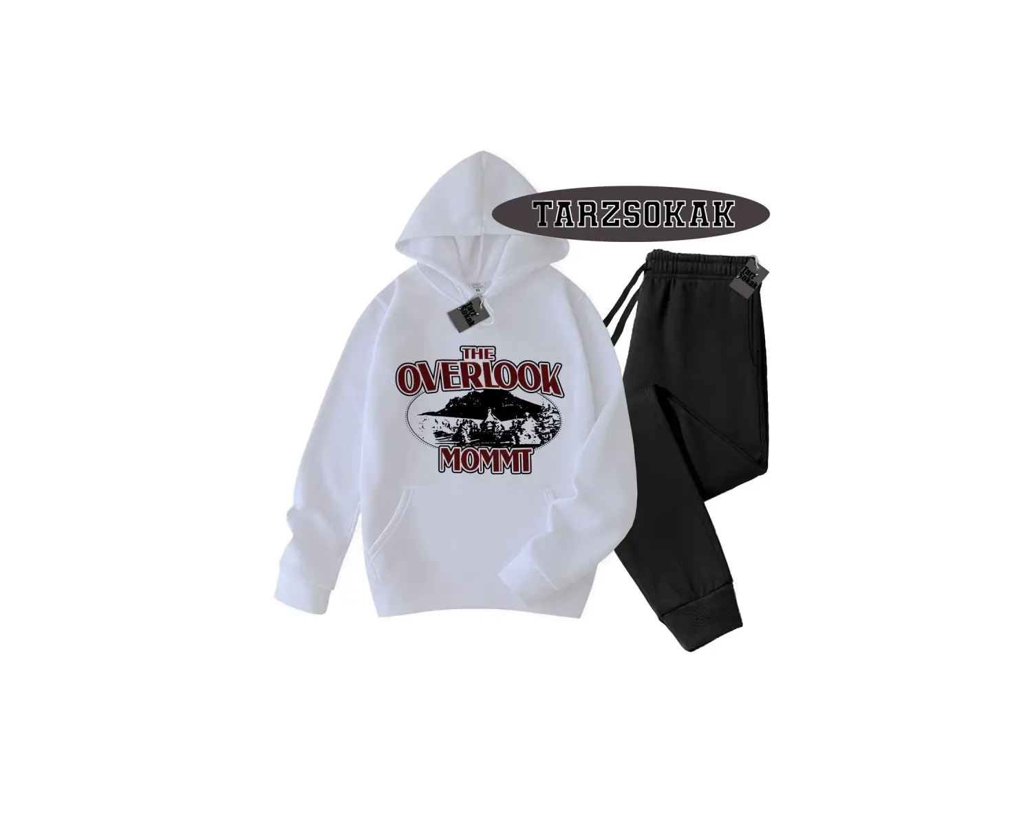 Beyaz Kapşonlu Overlook Detaylı ikili TAKIM