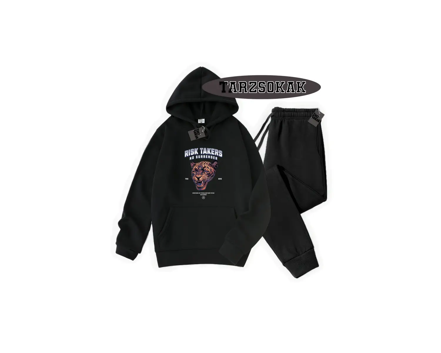 Beyaz Kapşonlu Reason Detaylı ikili TAKIM