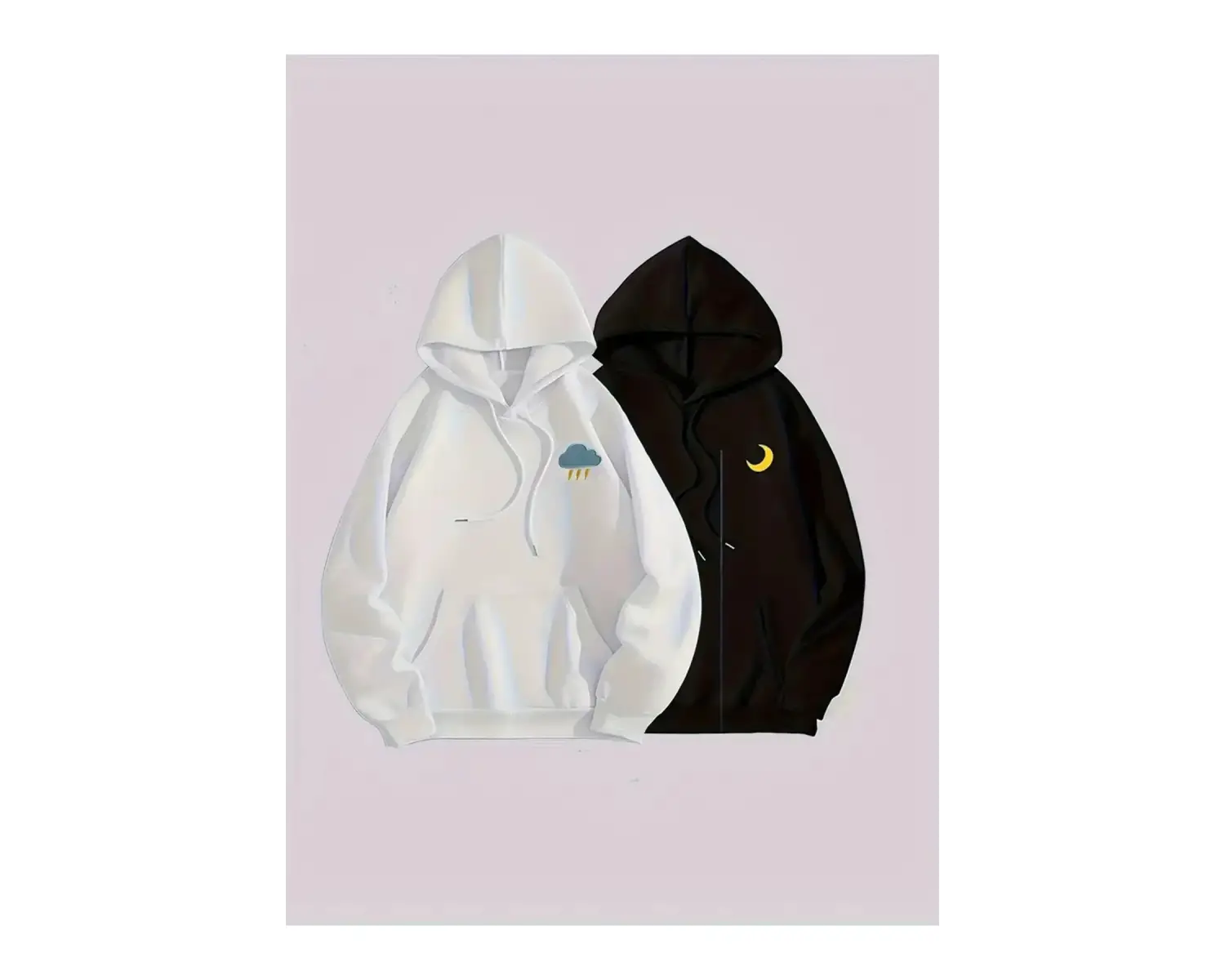 Beyaz Kapşonlu Sweatshirt Çift Sevgili Kombinleri Couple Clothing