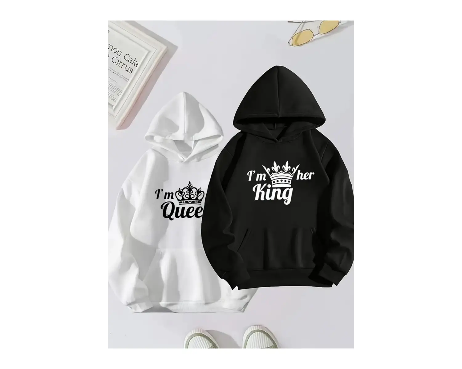 Beyaz Kapşonlu Sweatshirt Çift Sevgili Kombinleri Couple Clothing