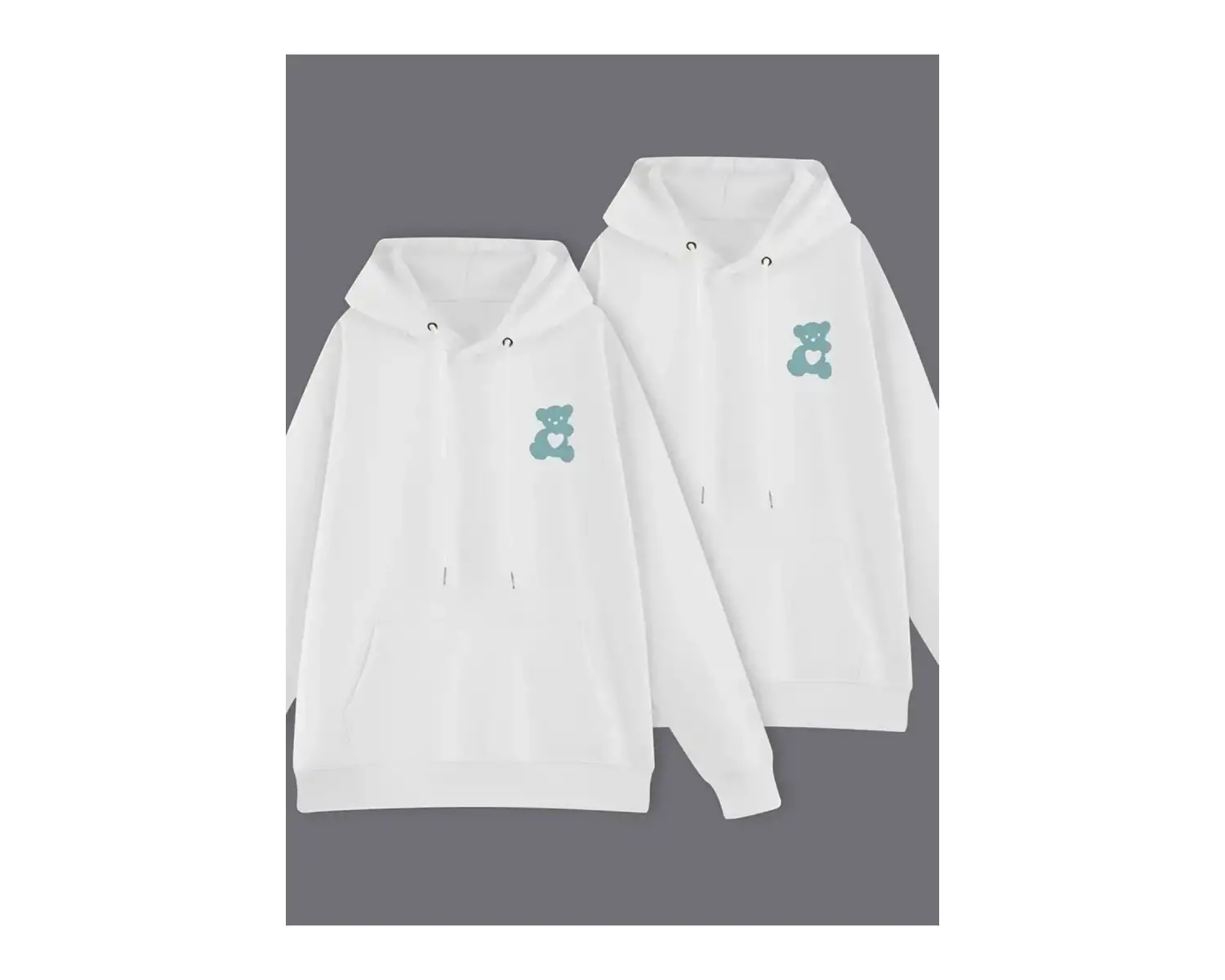 Beyaz Kapşonlu Sweatshirt Çift Sevgili Kombinleri Couple Clothing