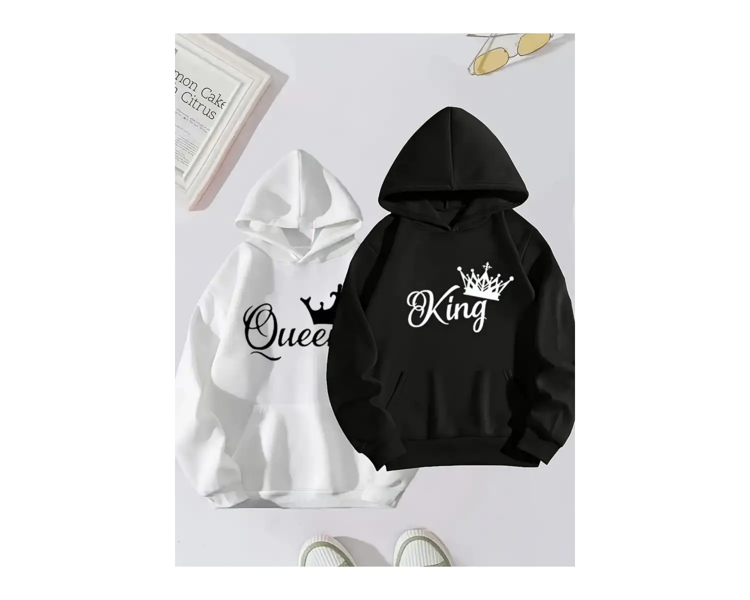 Beyaz Kapşonlu Sweatshirt Çift Sevgili Kombinleri Couple Clothing