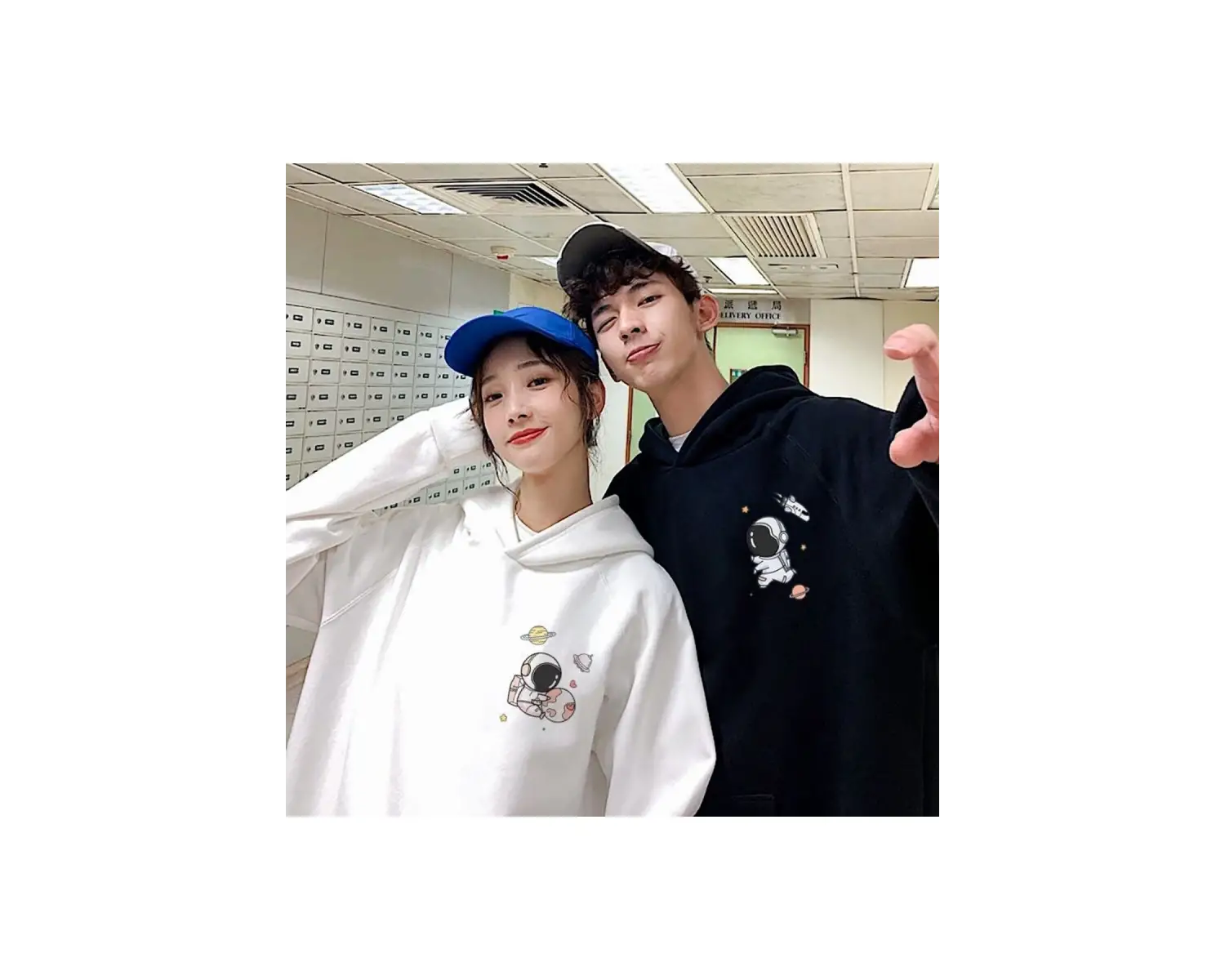 Beyaz Kapşonlu Sweatshirt Çift Sevgili Kombinleri Couple Clothing