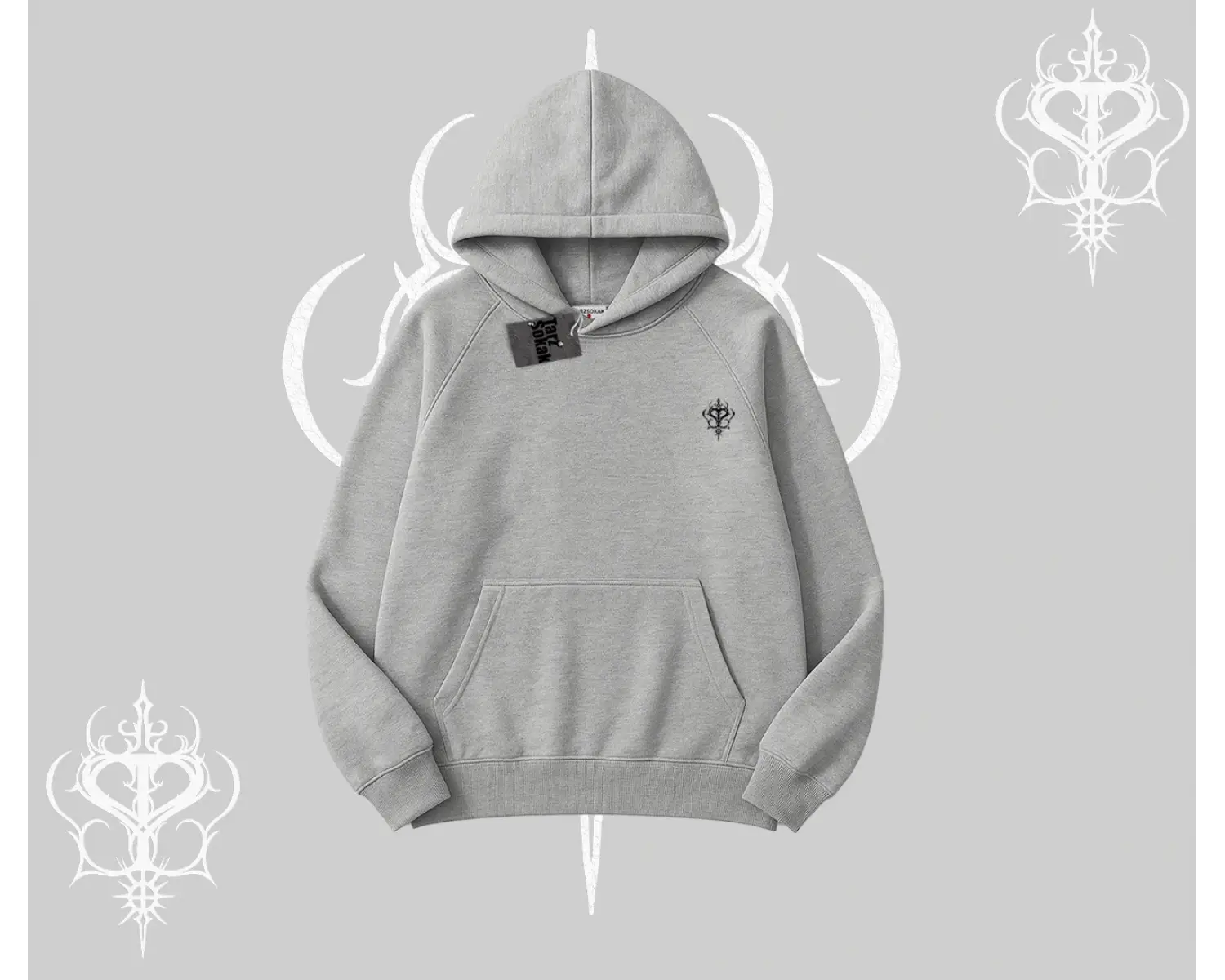 Beyaz Kapşonlu Sweatshirt Özel logolu