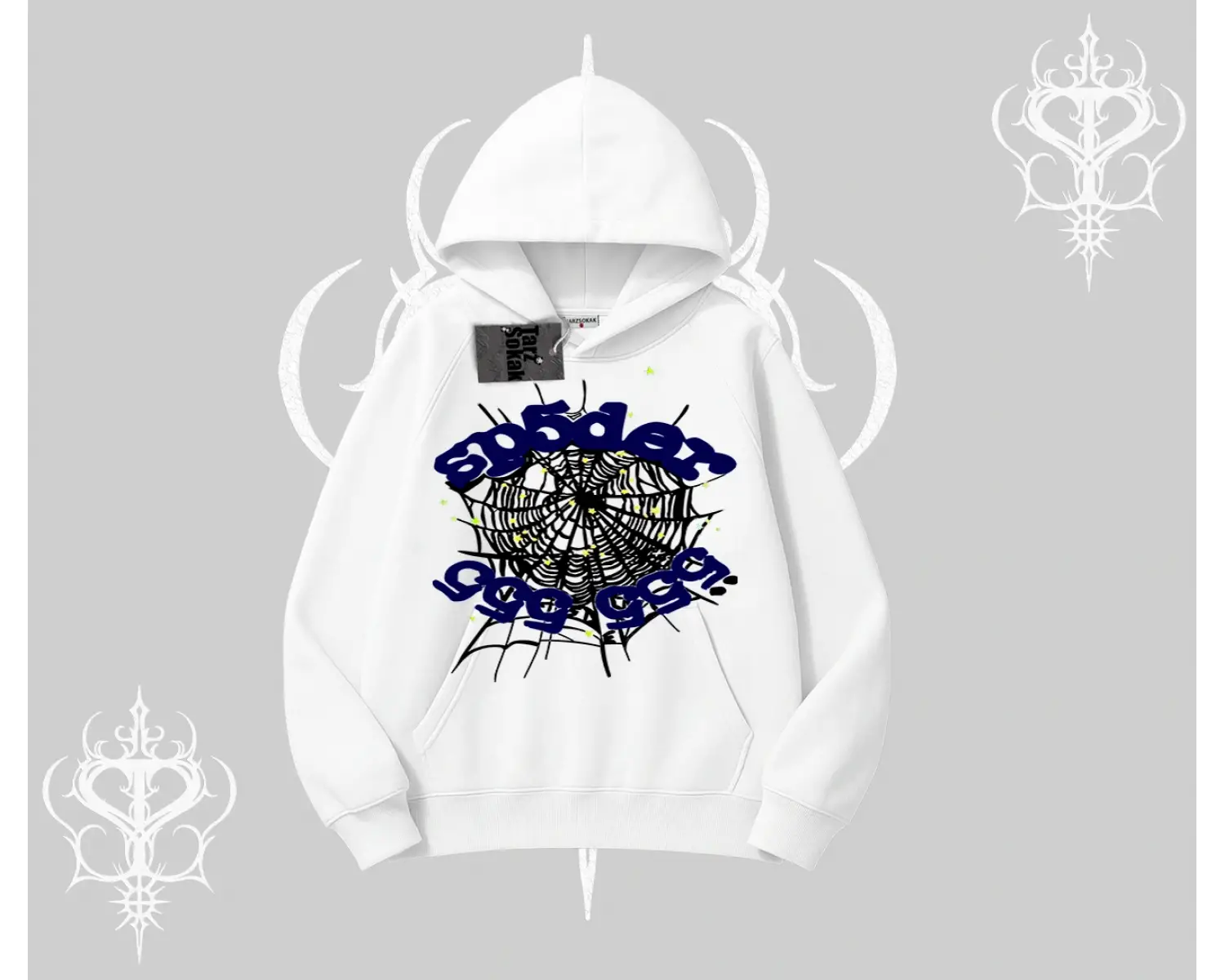 Beyaz Kapşonlu Sweatshirt Sp55der